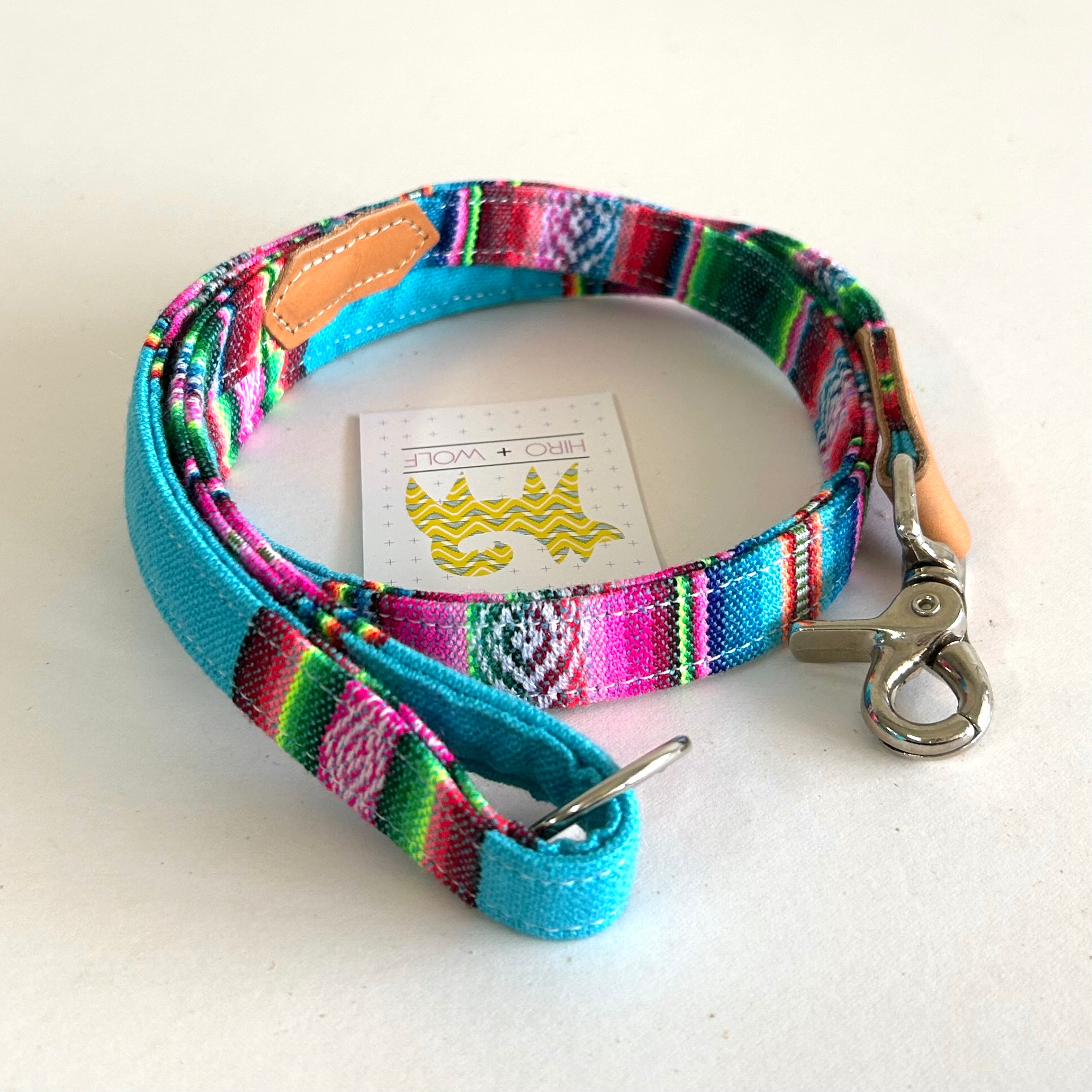 Hiro+Wolf Classic leash: Cyan Inca