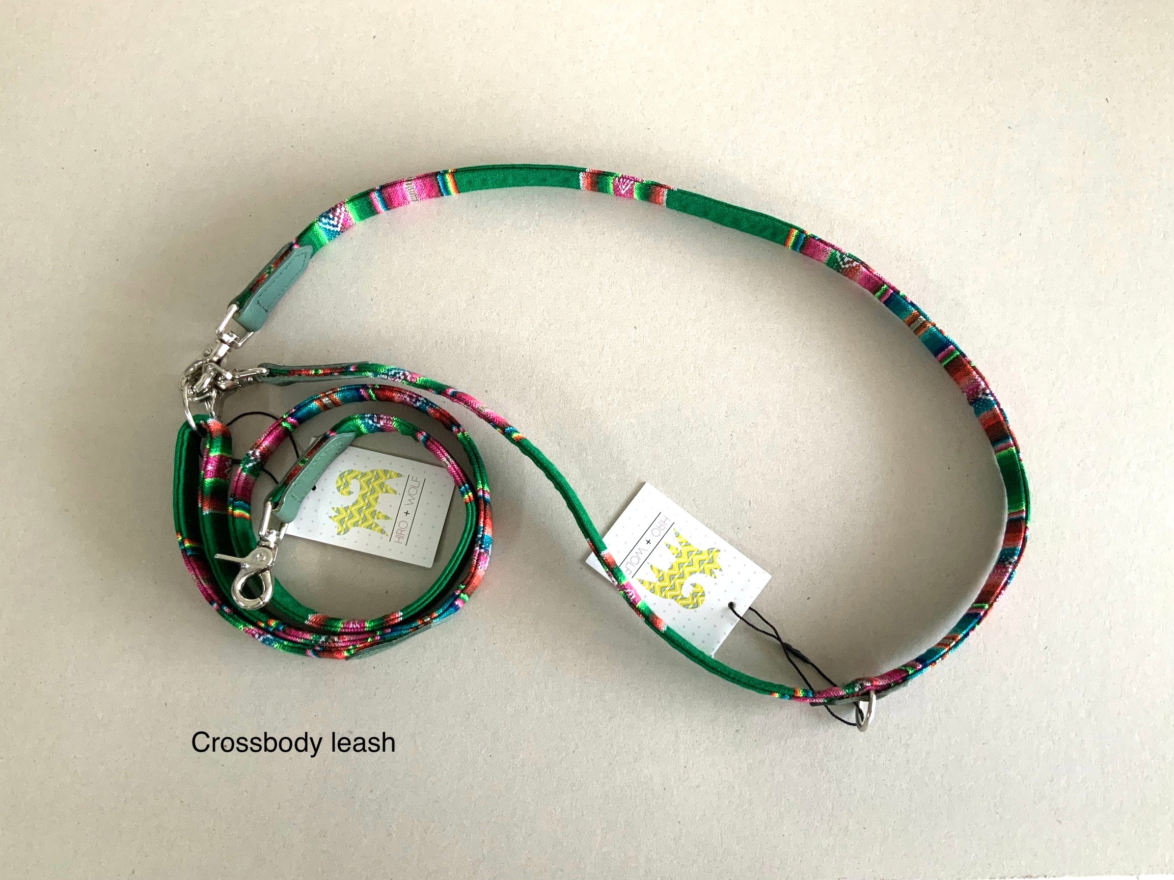 Hiro+Wolf Classic leash + Coupler Set: Green Inca