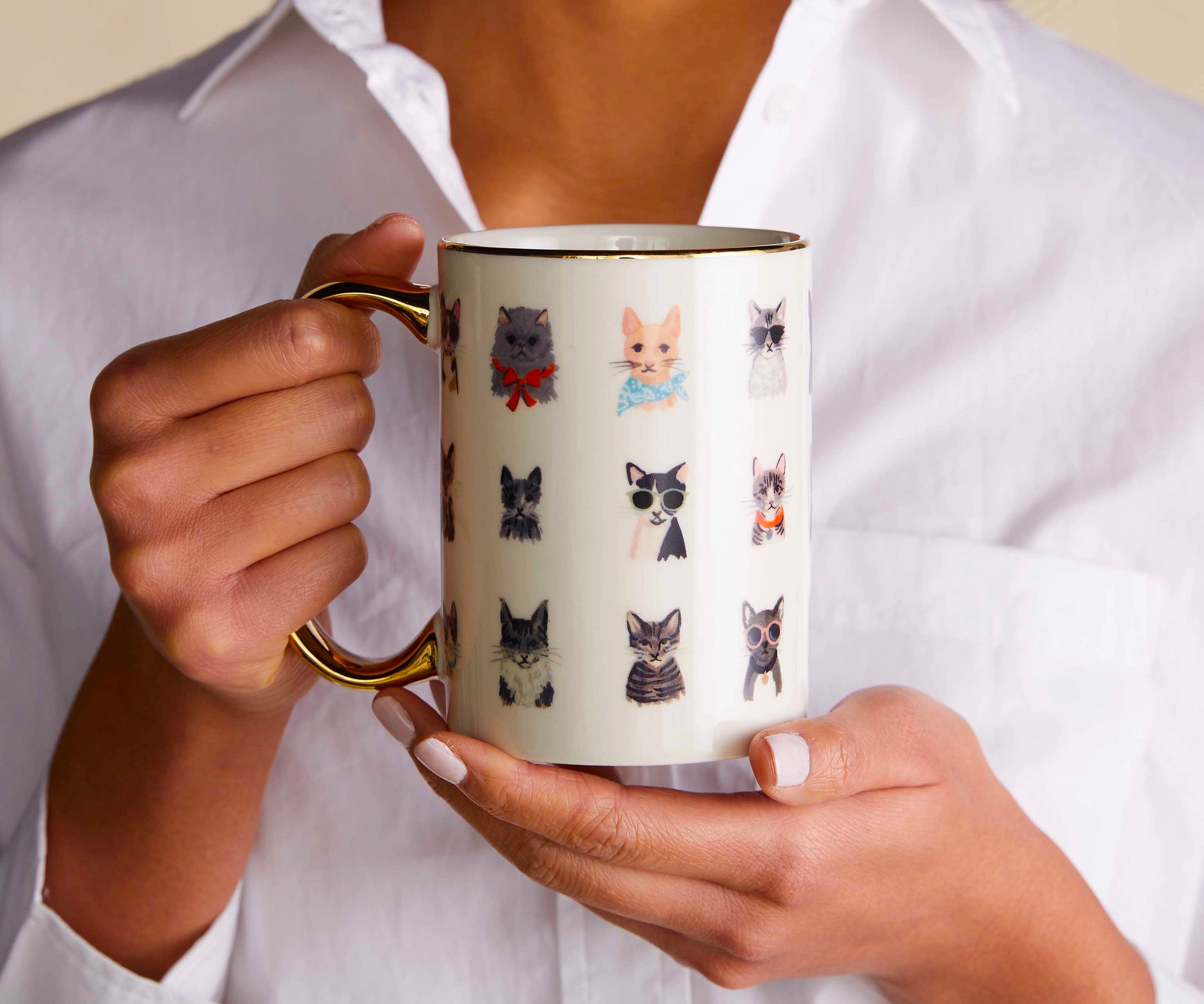 Rifle Paper Co Porcelain Mug: Cool Cats