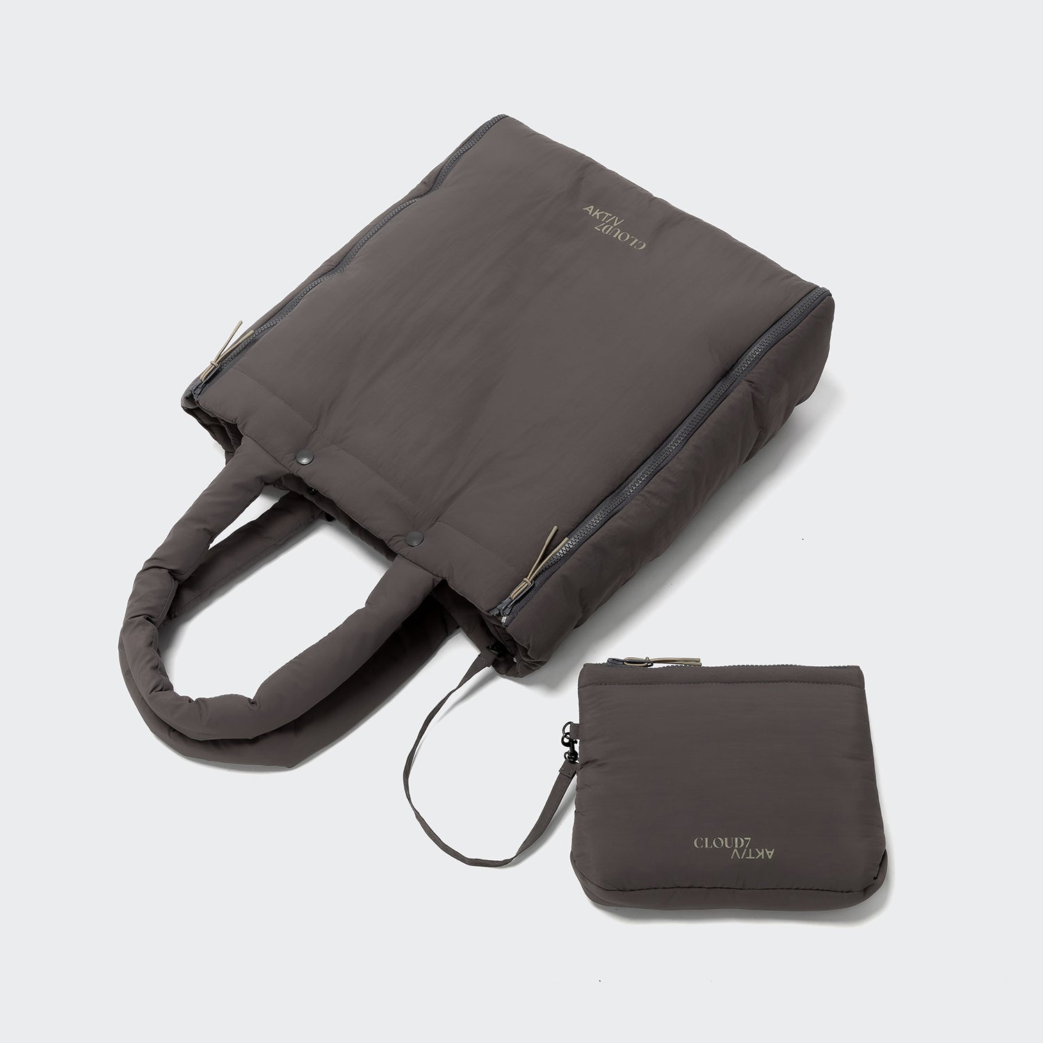 Cloud7: AKTIV Puffer Travel Bed & Tote Bag, Dark Grey/Khaki