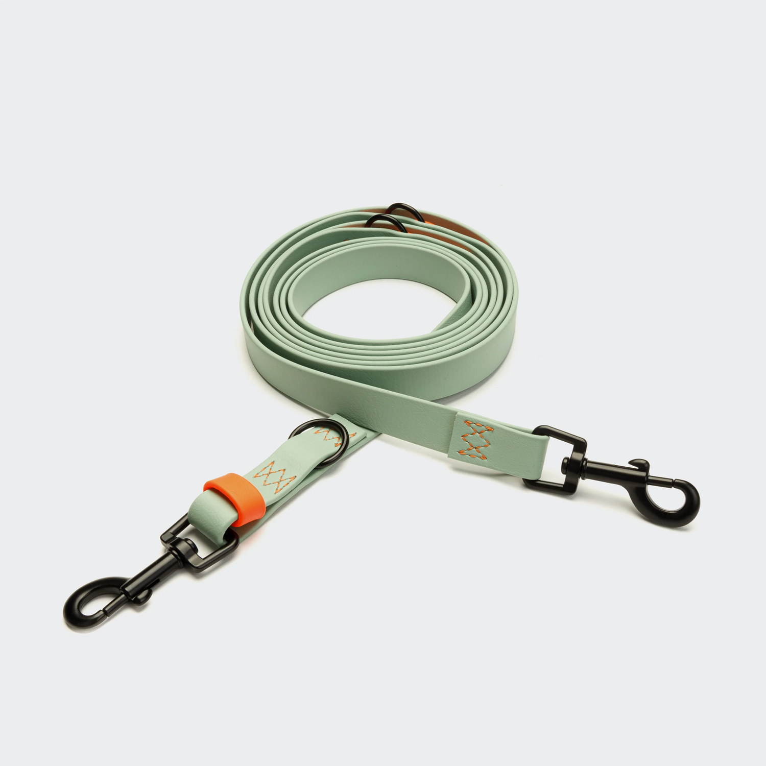Cloud7: Adjustable Dog Leash BioThane Ipanema Mint-Neon Orange