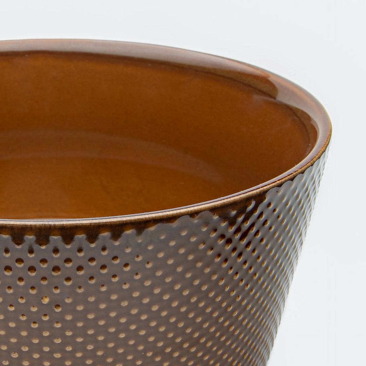 Cloud7 Alain high quality dishwasher safe ceramic dog bowl in an earthy color featuring a textured polkadot