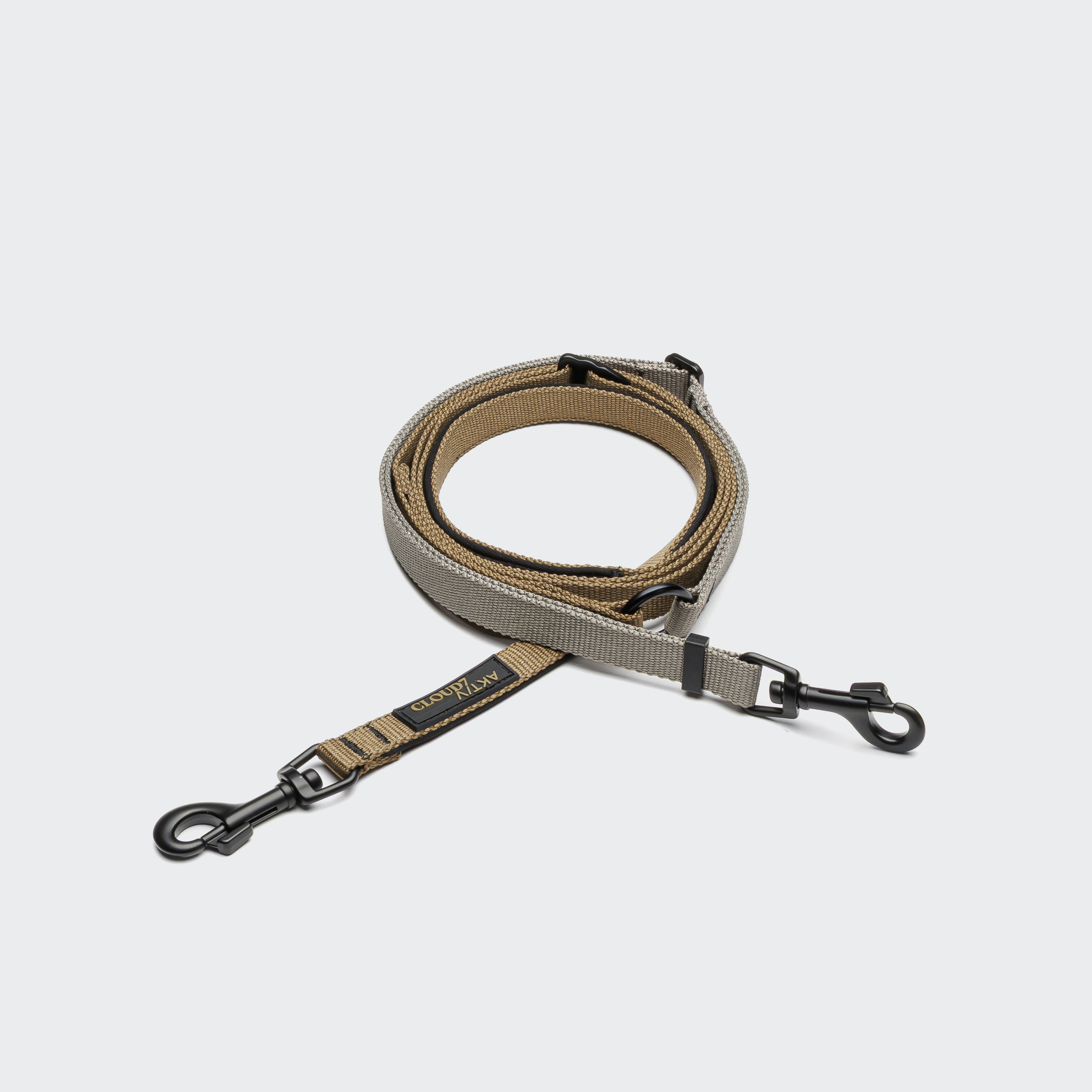Cloud7: L-1 AKTIV Hands-Free Dog Leash, Khaki/Grey