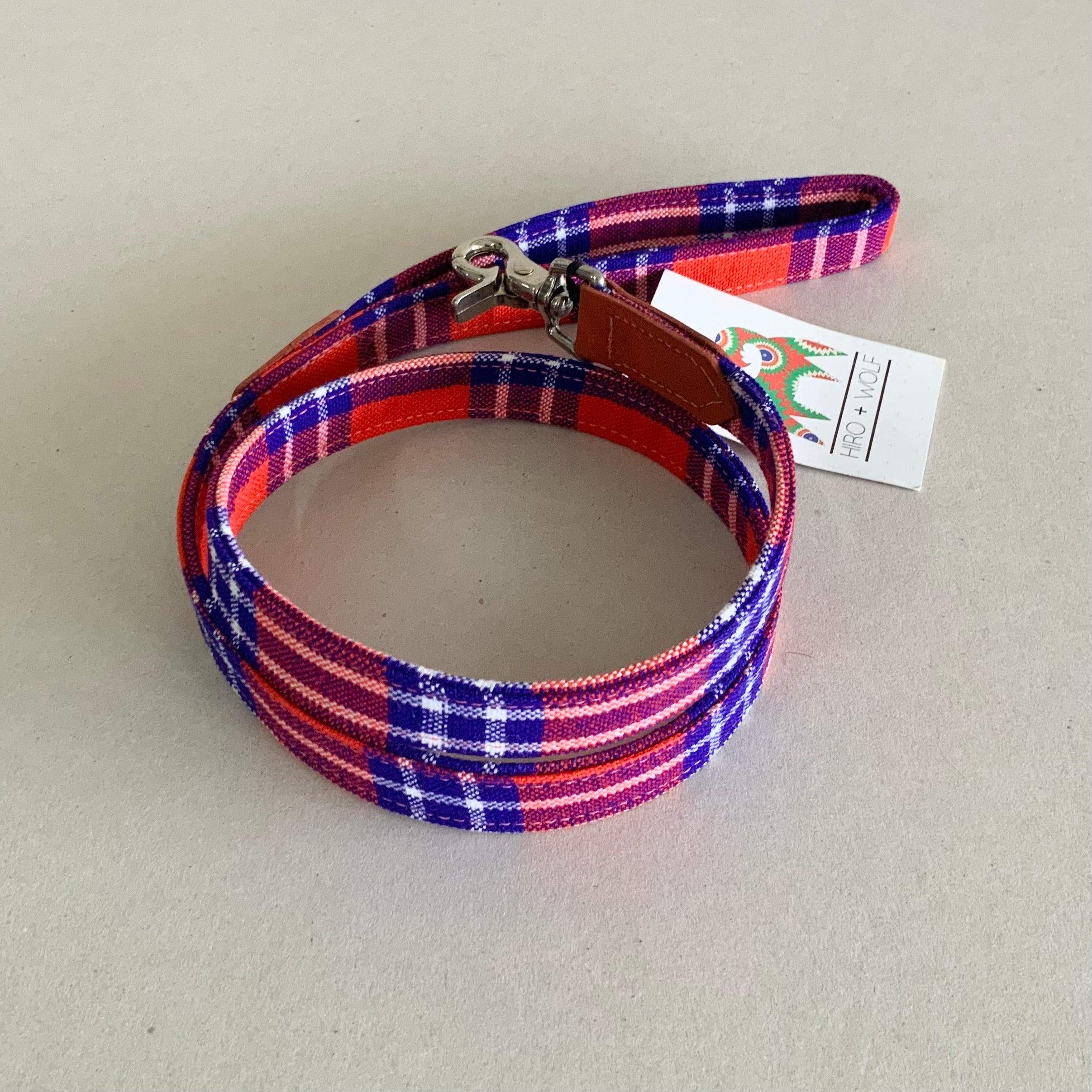 Hiro+Wolf Classic leash: Shuka Red Check