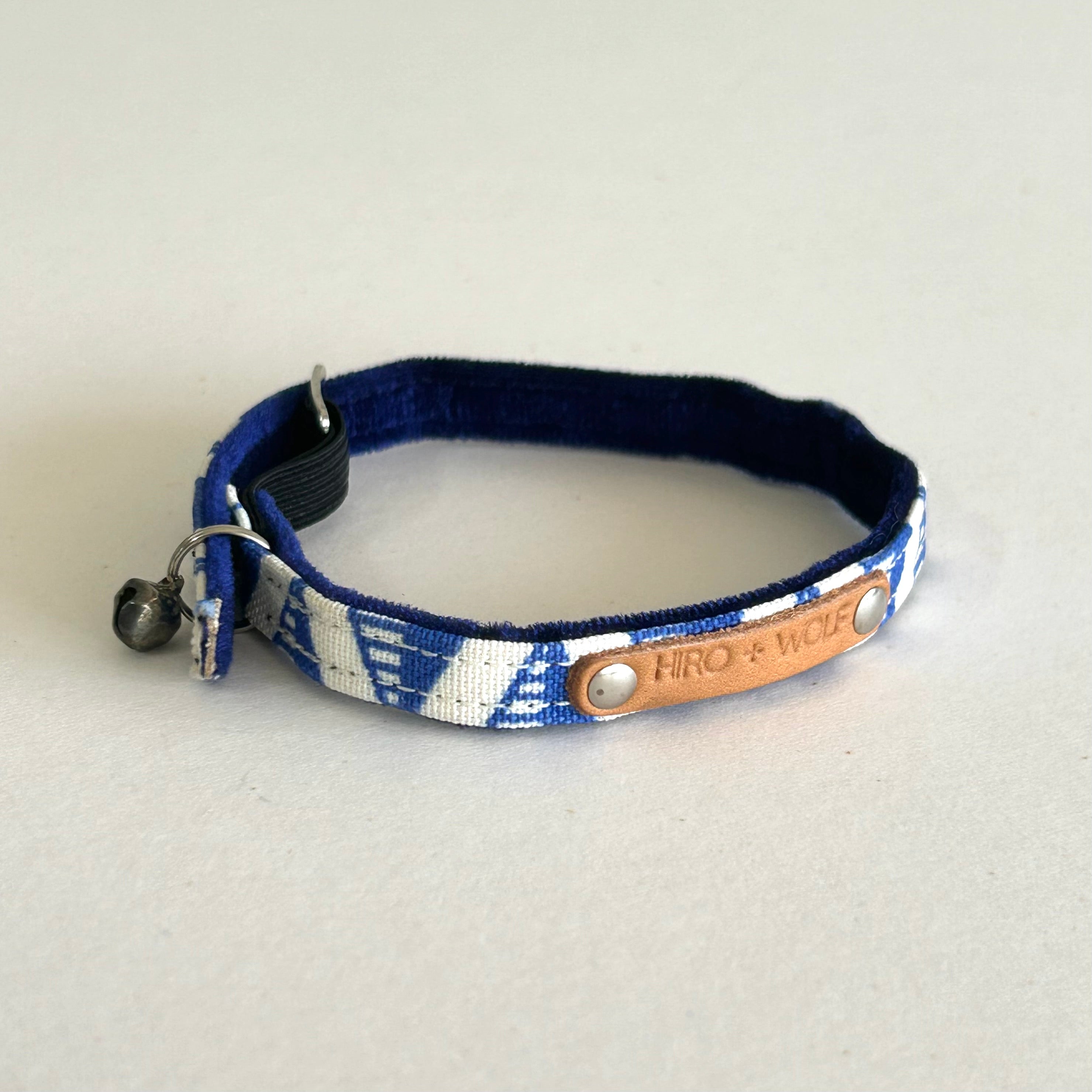Hiro+Wolf Cat Collar, Geo Blue