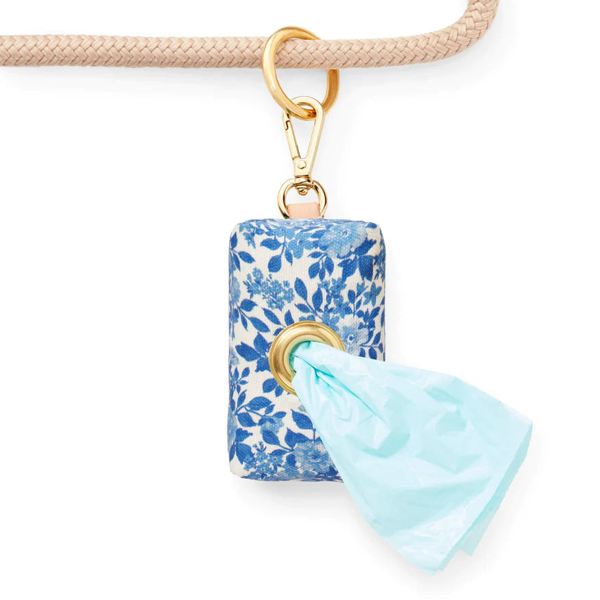 Dog Poop Bag dispenser: Blue Roses