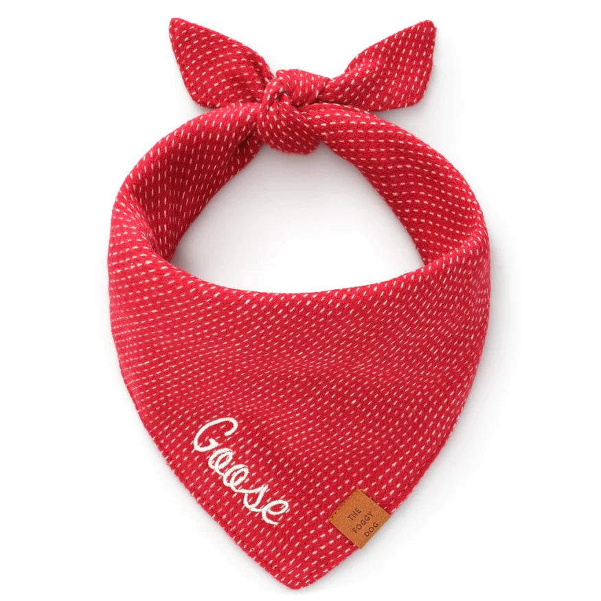 Dog and Cat Bandana: Berry Stitch Flannel