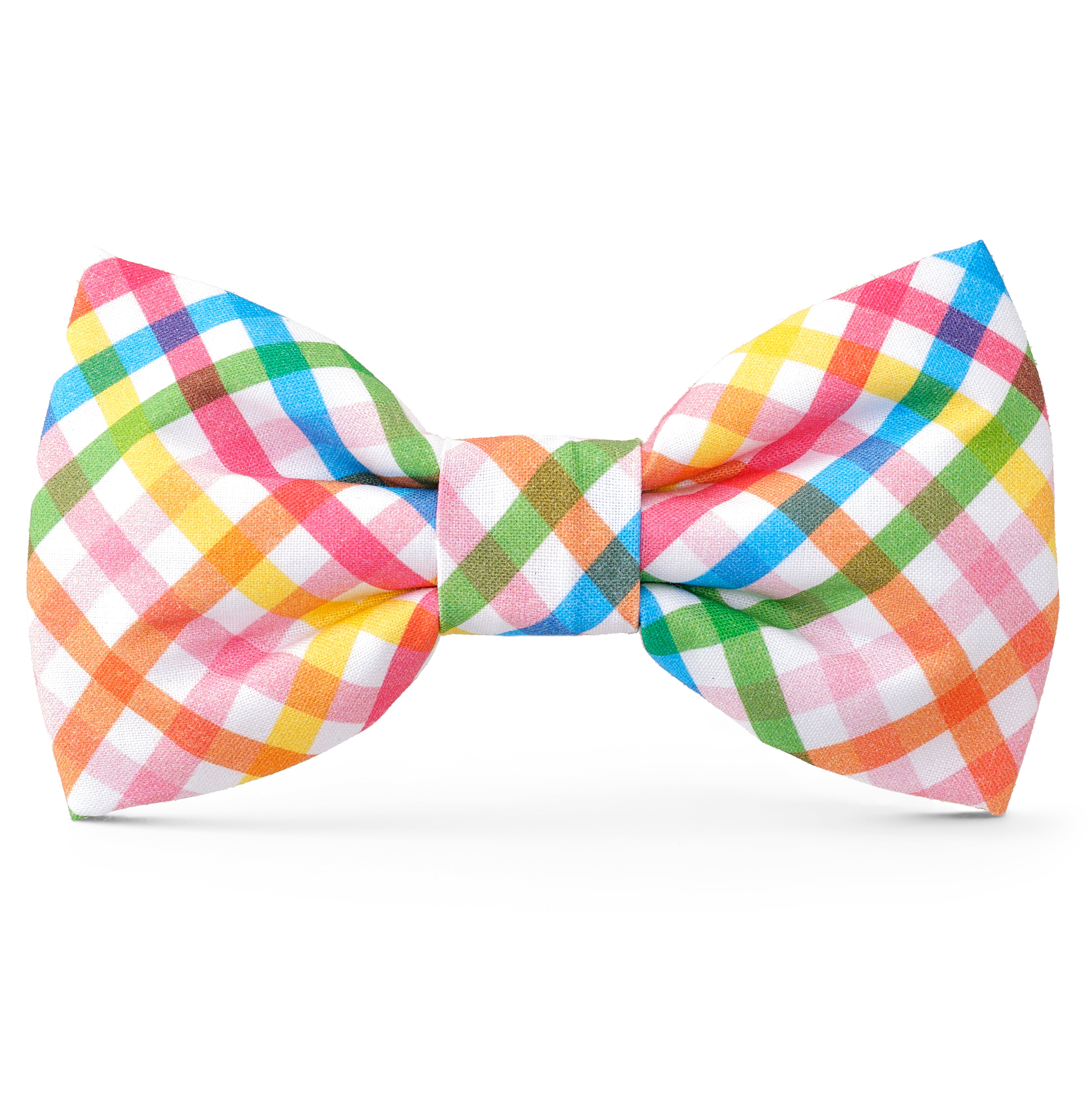 Dog and Cat Bowtie: Rainbow Gingham