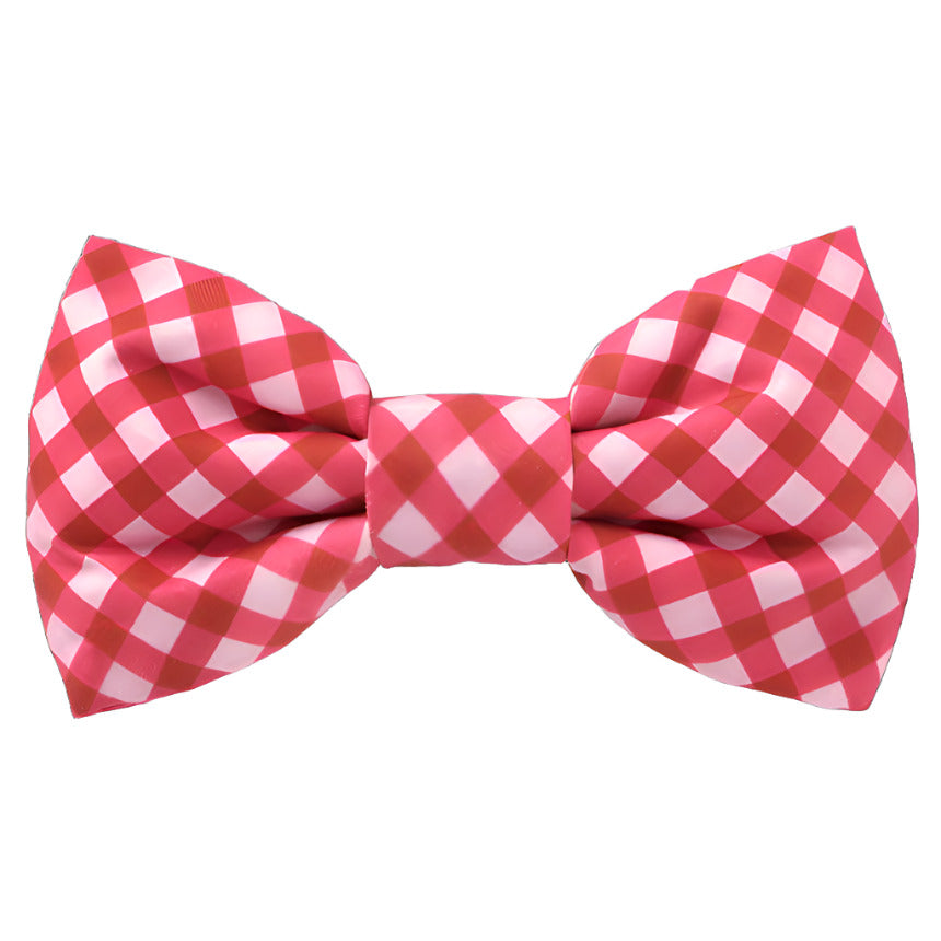 Dog and Cat Bowtie: Raspberry Gingham