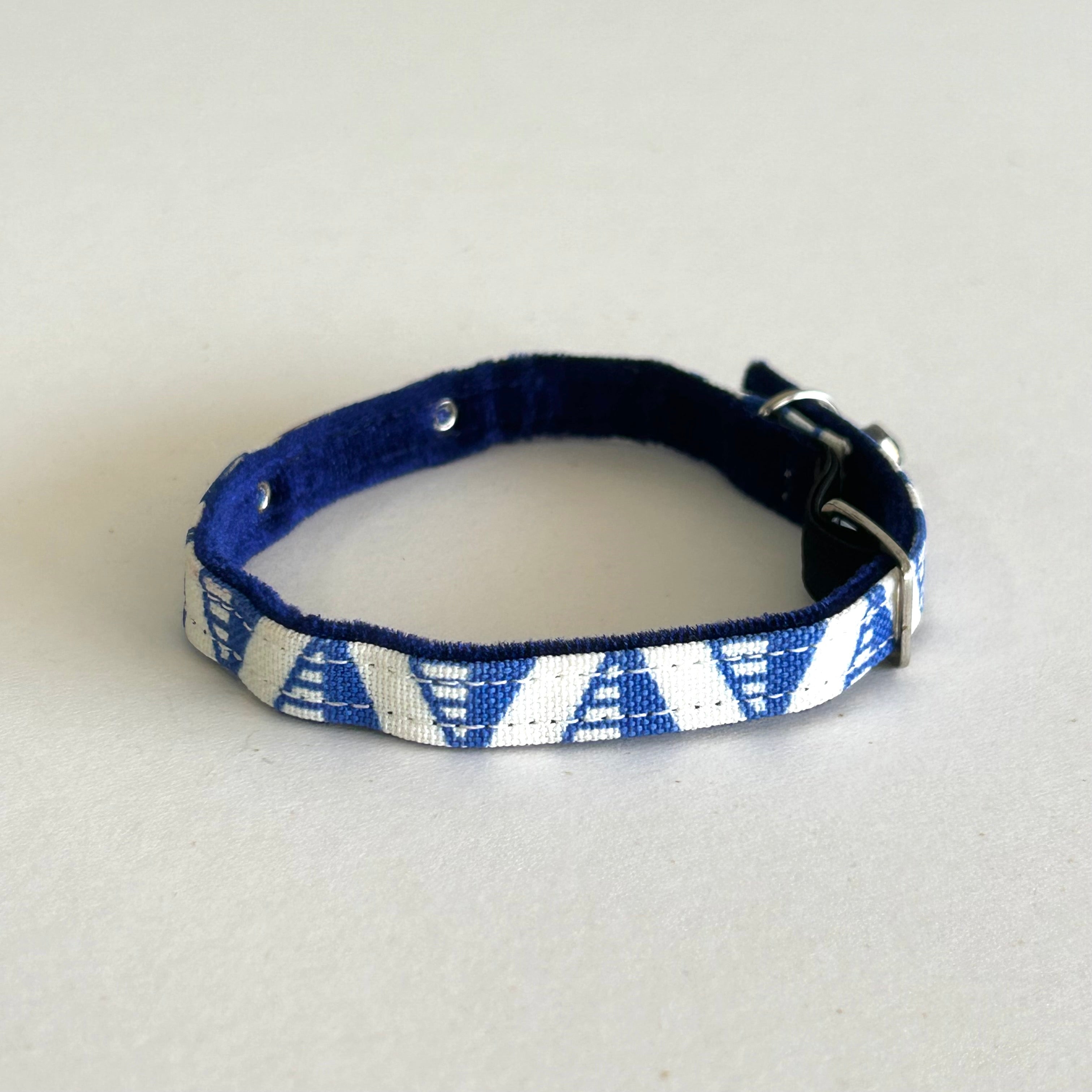 Hiro+Wolf Cat Collar, Geo Blue