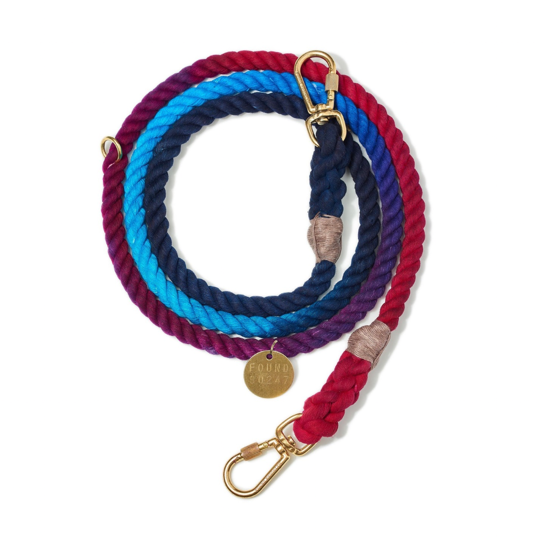 Adjustable Cotton Rope Dog Leash, Cosmic Storm