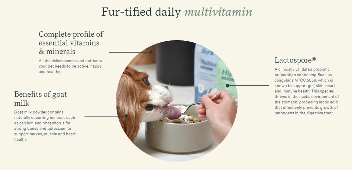 Fera Pet Organics Multivitamin Goat Milk Topper | Dog & Cat Meal Boost