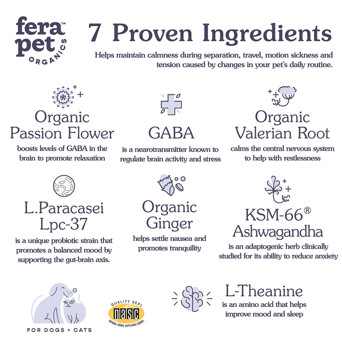 Fera Pet Organics Dog and Cat Supplement, No Stress Bundle