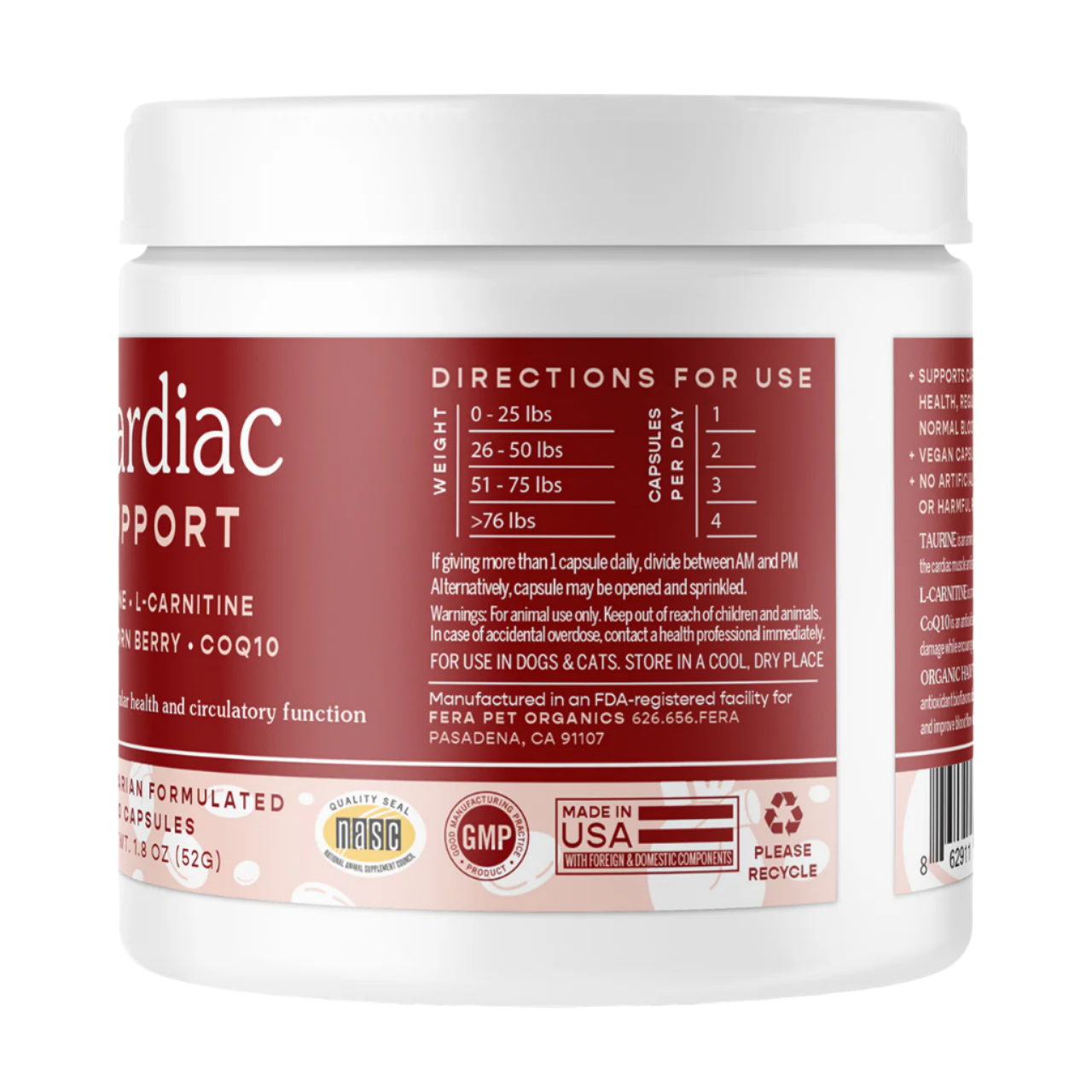 Fera Pet Organics Dog and Cat Supplement, Cardiac Support