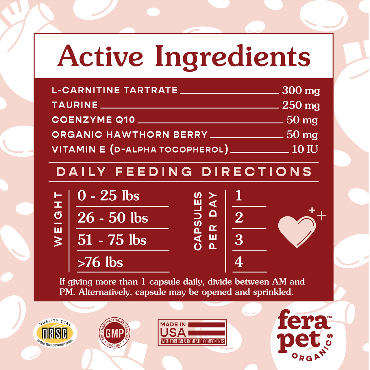Fera Pet Organics Dog and Cat Supplement, Cardiac Support