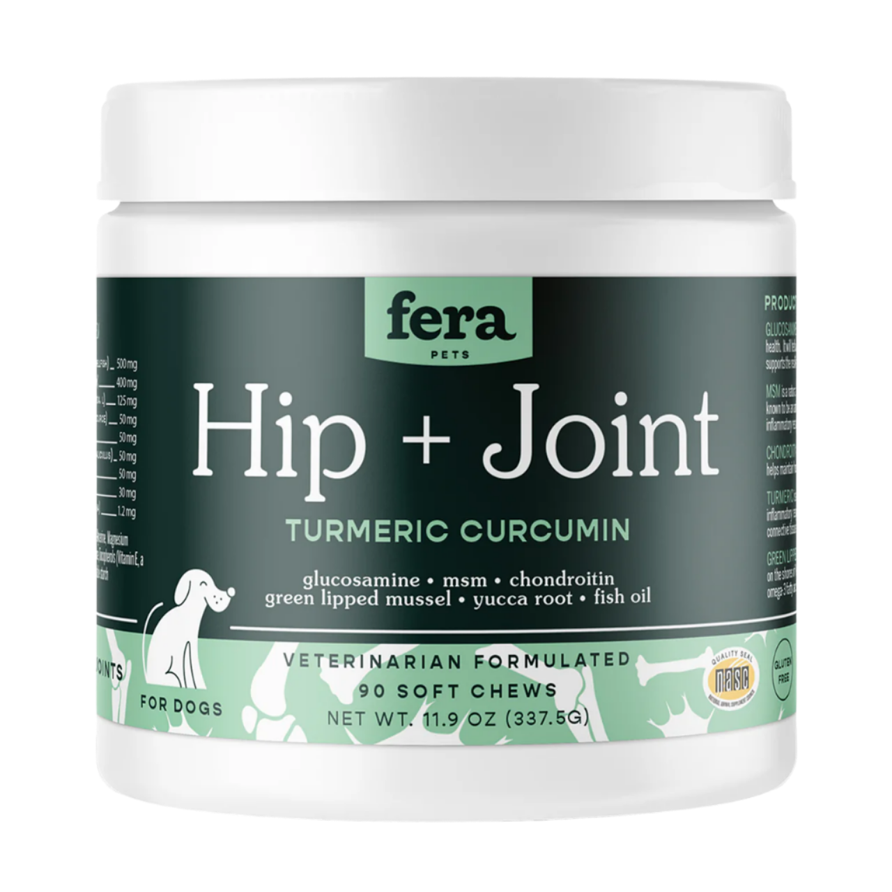 Fera Pet Organics Dog and Cat Supplement, Hip + Joint Support for Dogs