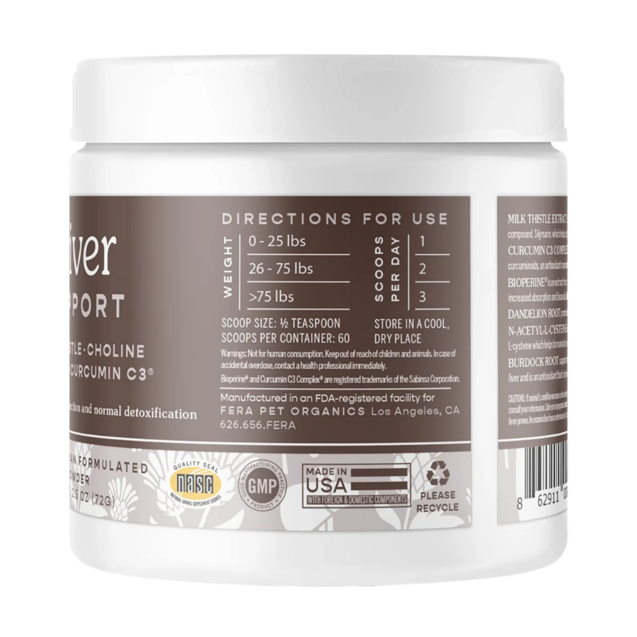 Fera Pet Organics Dog and Cat Supplement, Liver Support