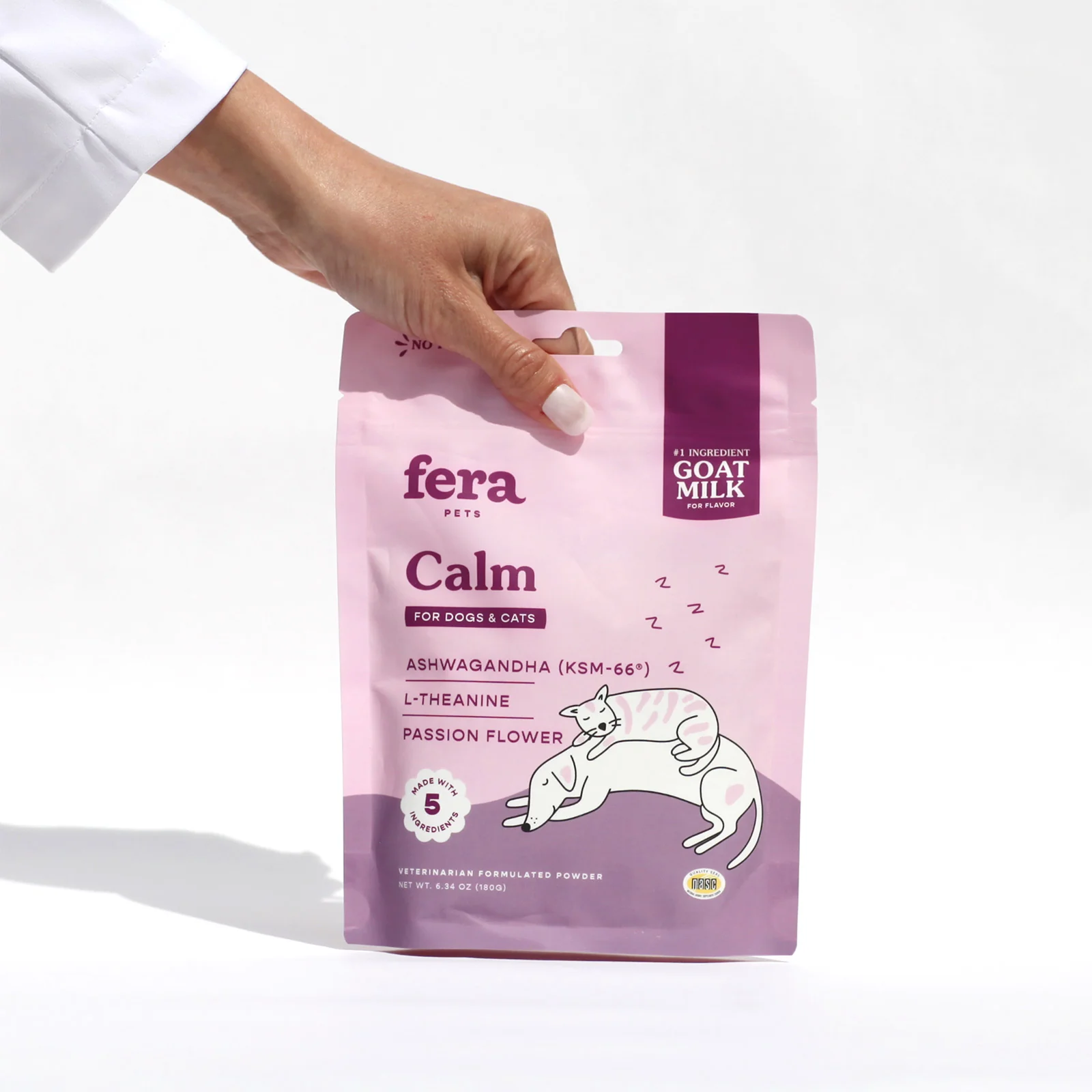 Fera Pet Organics Dog and Cat Supplement, Calm Goat Milk