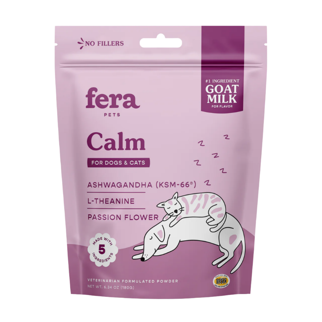 Fera Pet Organics Dog and Cat Supplement, Calm Goat Milk