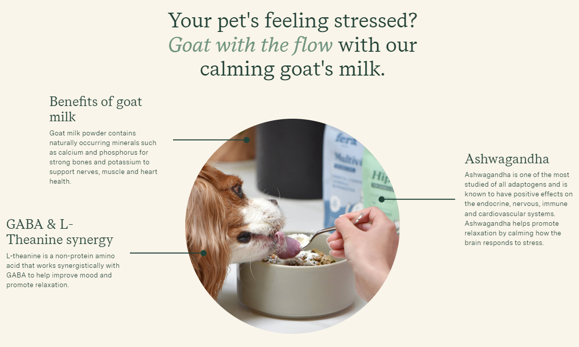 Fera Pet Organics Dog and Cat Supplement, Calm Goat Milk