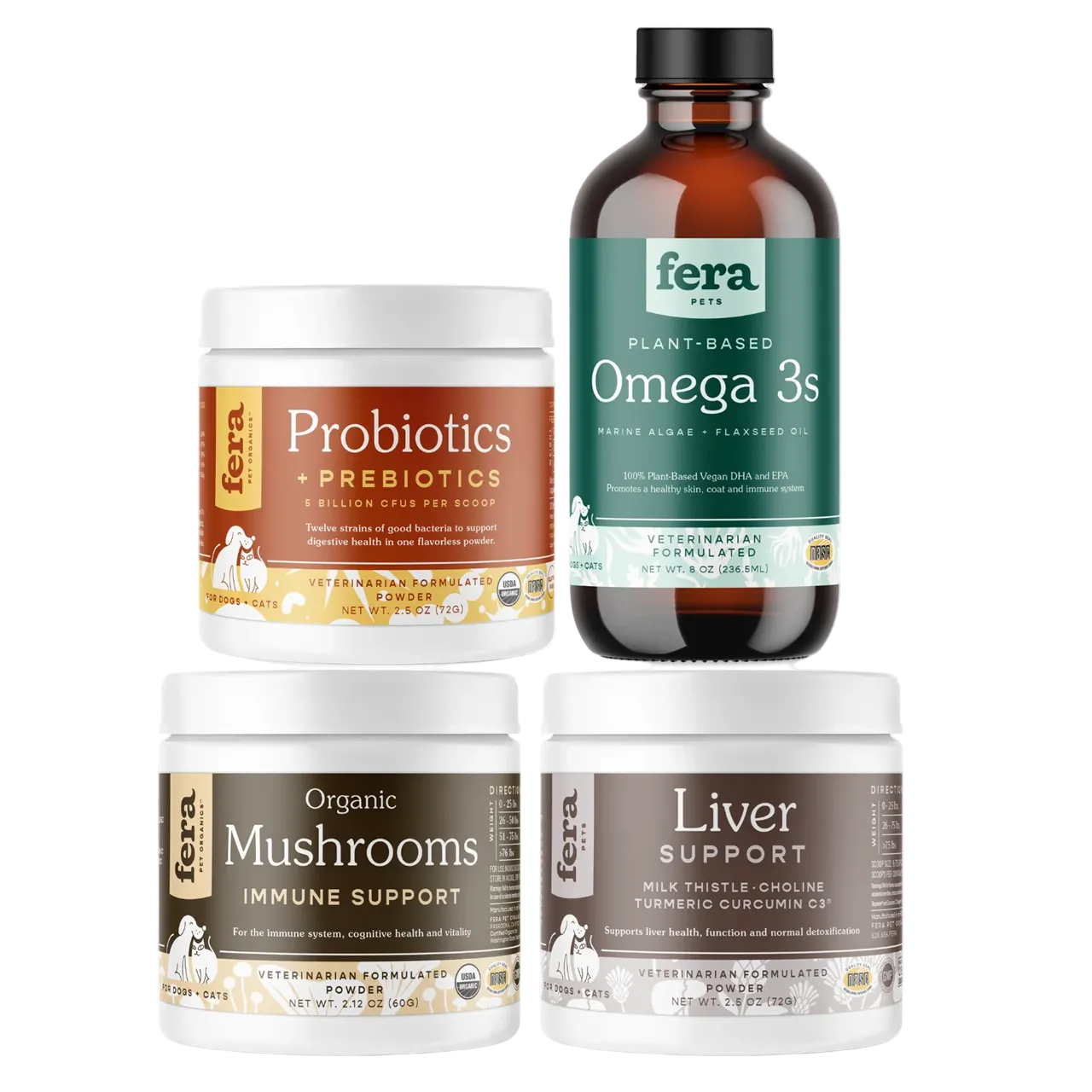 Fera Pet Organics Dog and Cat Supplement, Healthy Aging Bundle