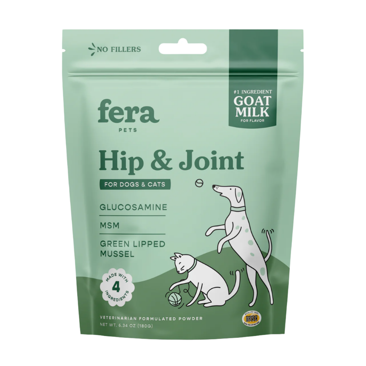Fera Pet Organics Dog and Cat Supplement, Hip + Joint Goat Milk