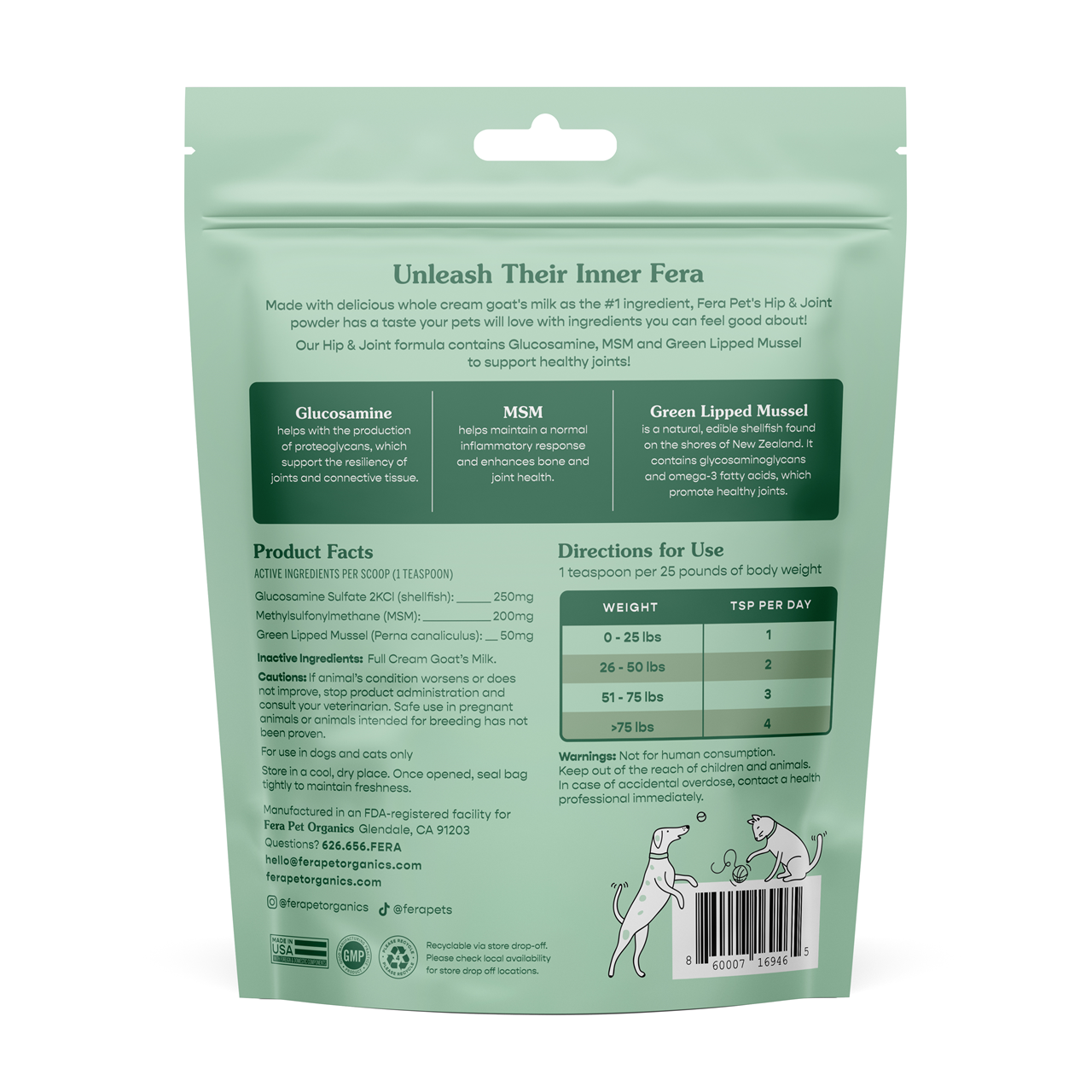 Fera Pet Organics Dog and Cat Supplement, Happy Joints Bundle