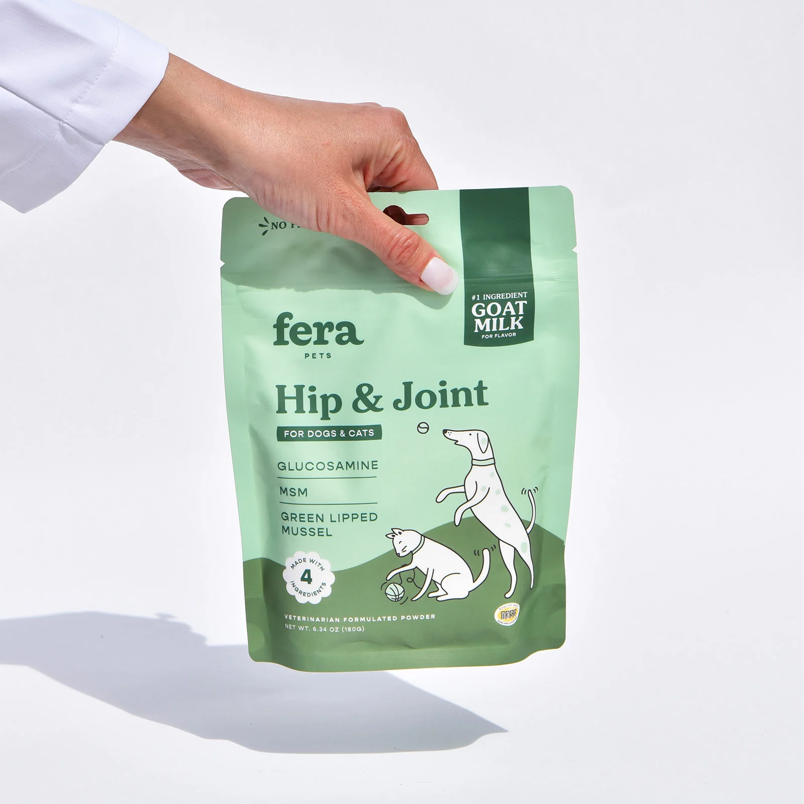 Fera Pet Organics Dog and Cat Supplement, Hip + Joint Goat Milk