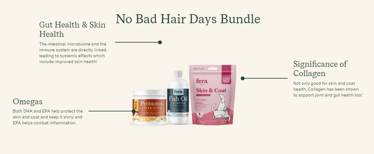 Fera Pet Organics Dog and Cat Supplement, No Bad Hair Days Bundle