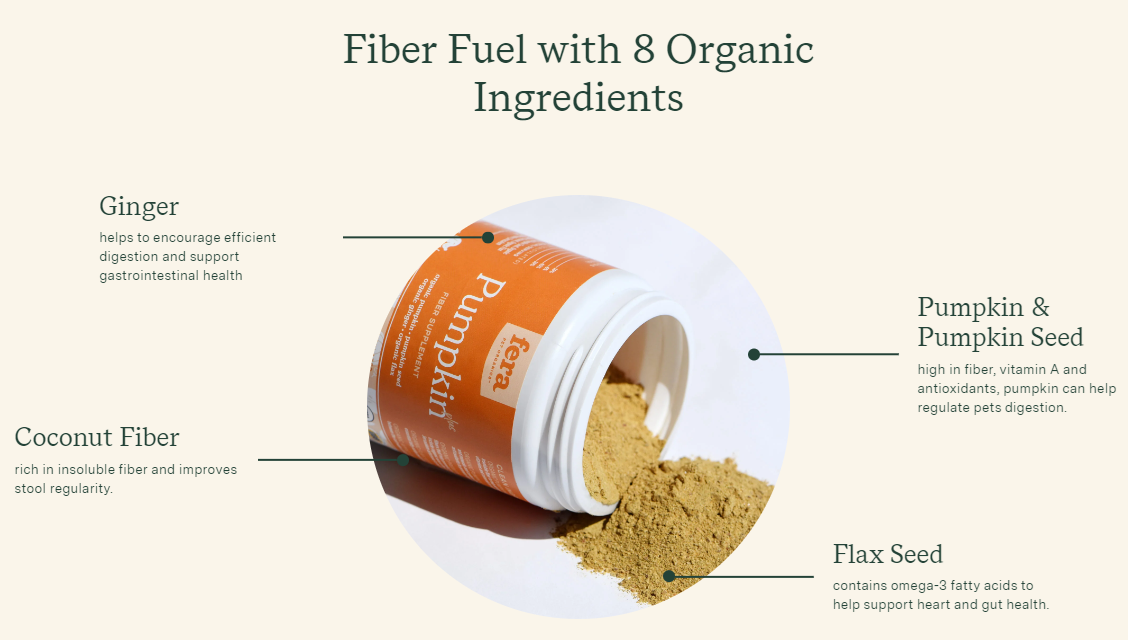 Fera Pet Organics Pumpkin Plus | Dog & Cat Fiber Supplement