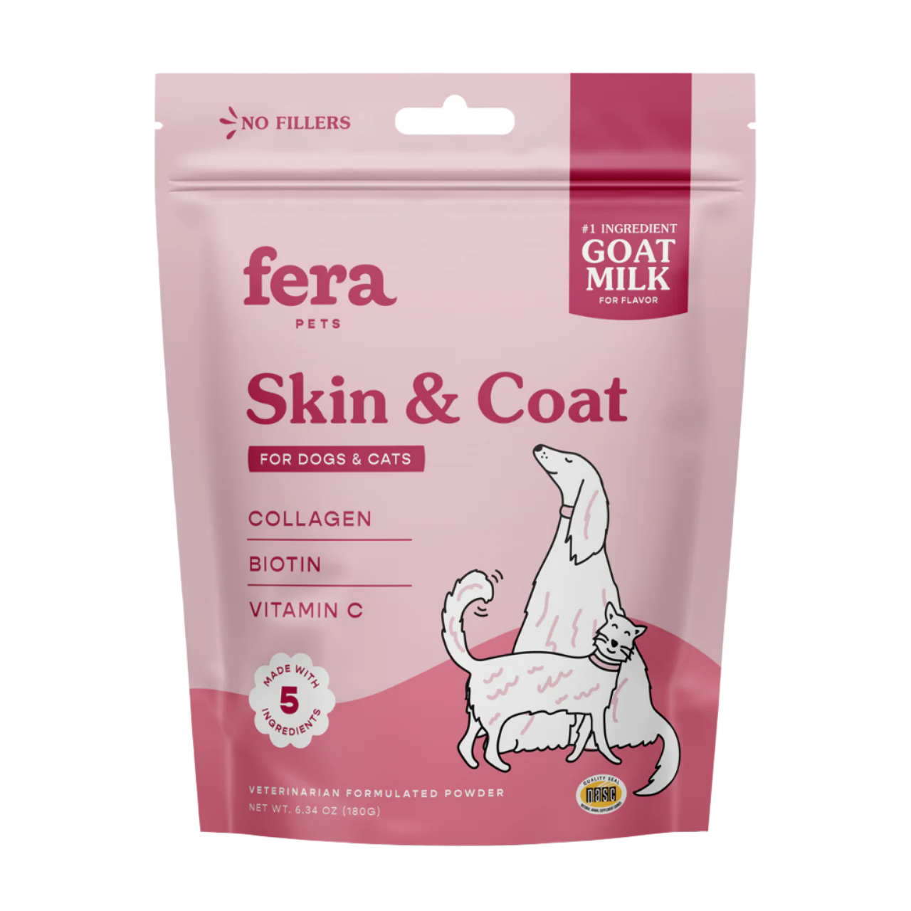 Fera Pet Organics Dog and Cat Supplement, Skin + Coat Goat Milk Topper