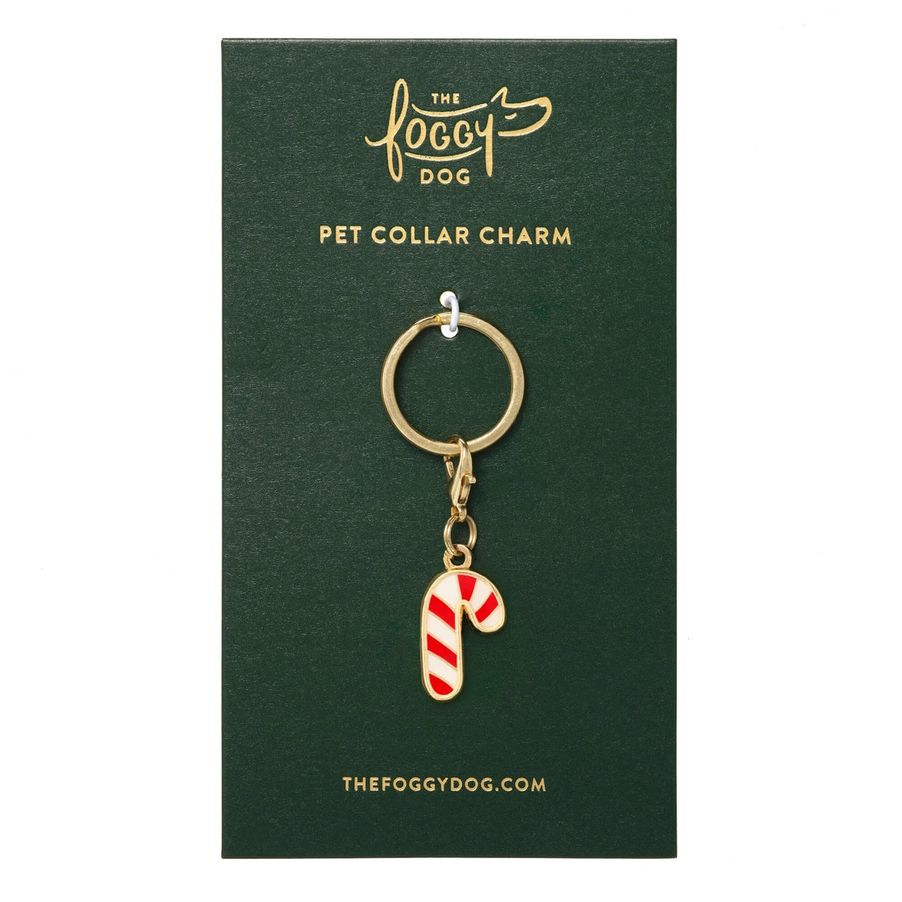 Dog Collar Charm: Candy Cane