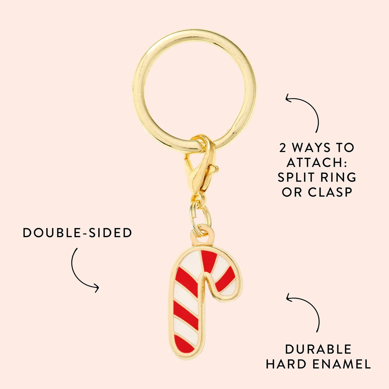 Dog Collar Charm: Candy Cane