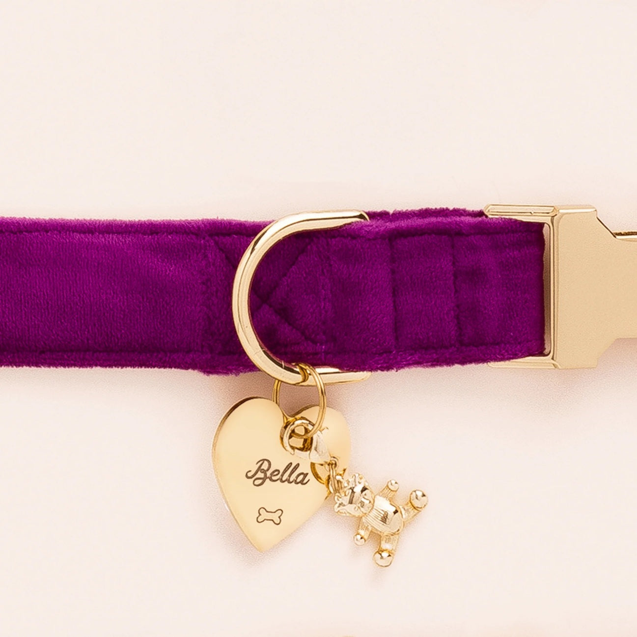 Dog Collar Charm: Gold Bear