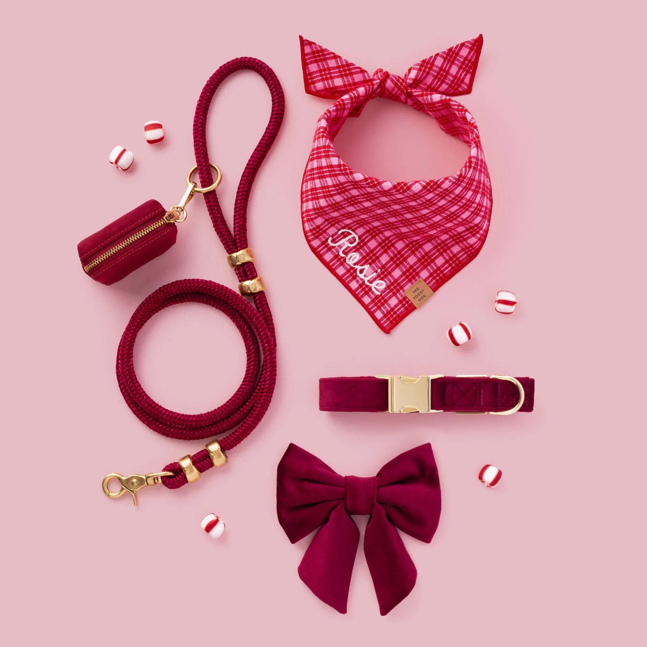 Dog Collar: Burgundy Velvet