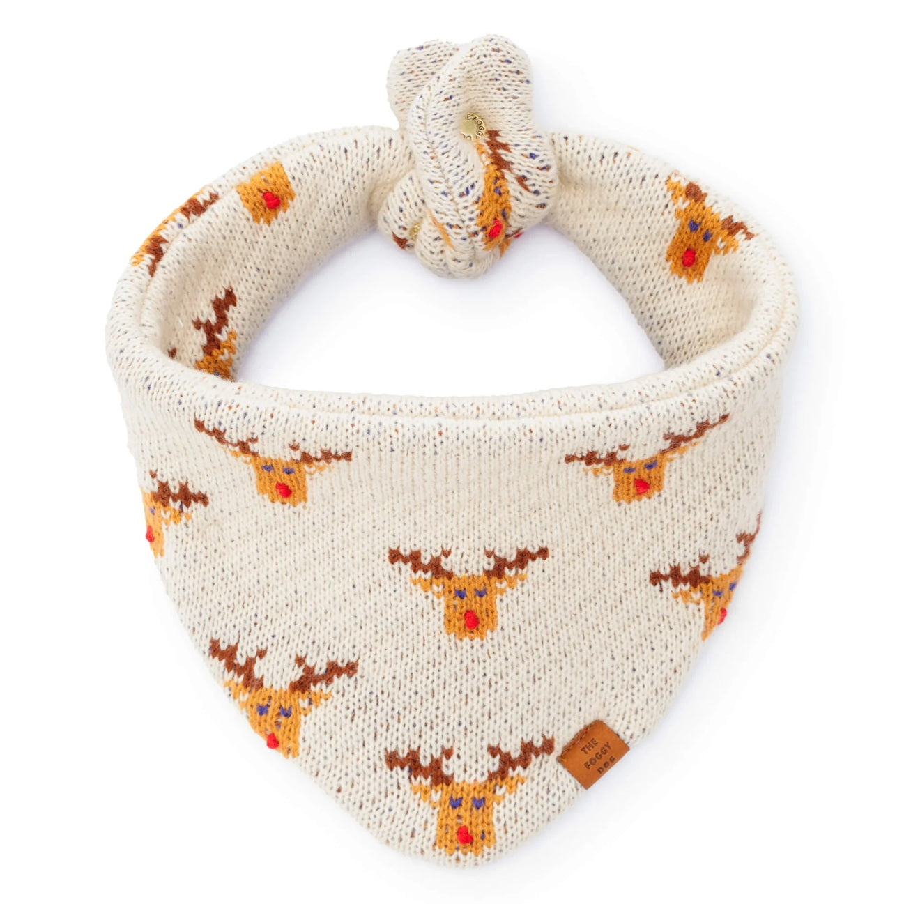 Dog and Cat Knit Bandana: Reindeer