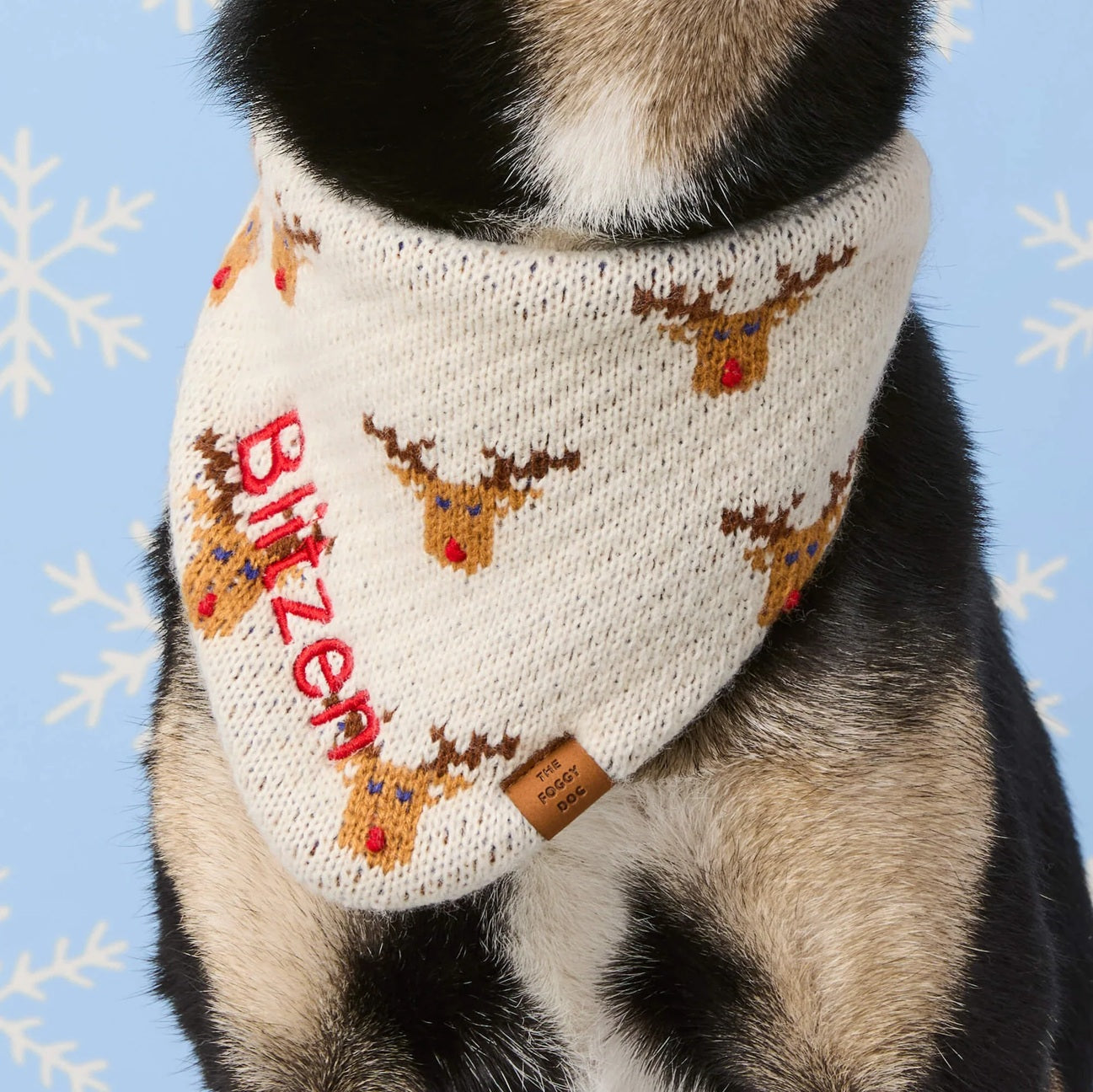 Dog and Cat Knit Bandana: Reindeer