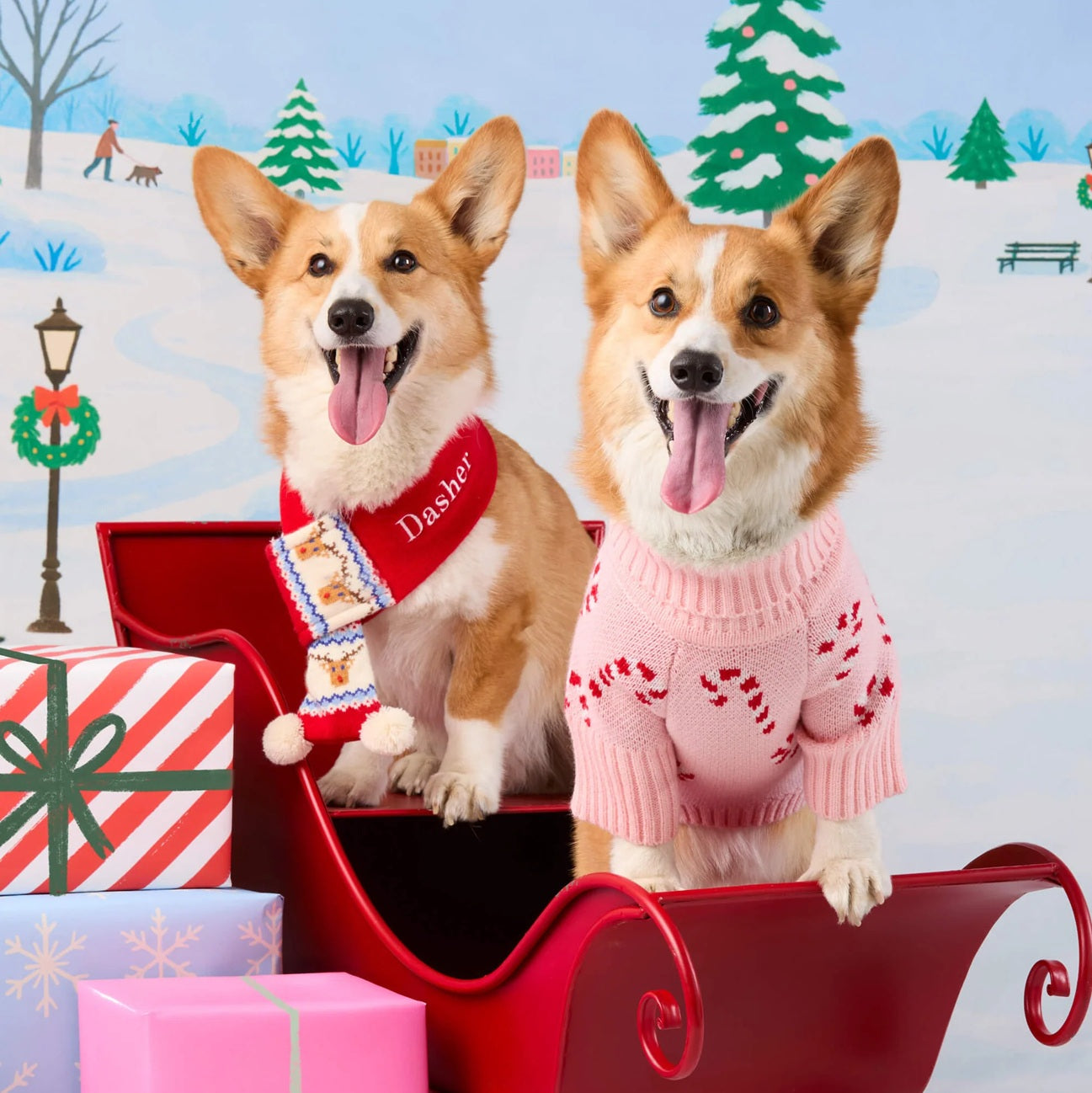 Dog and Cat Knit Scarf: Reindeer Fair Isle