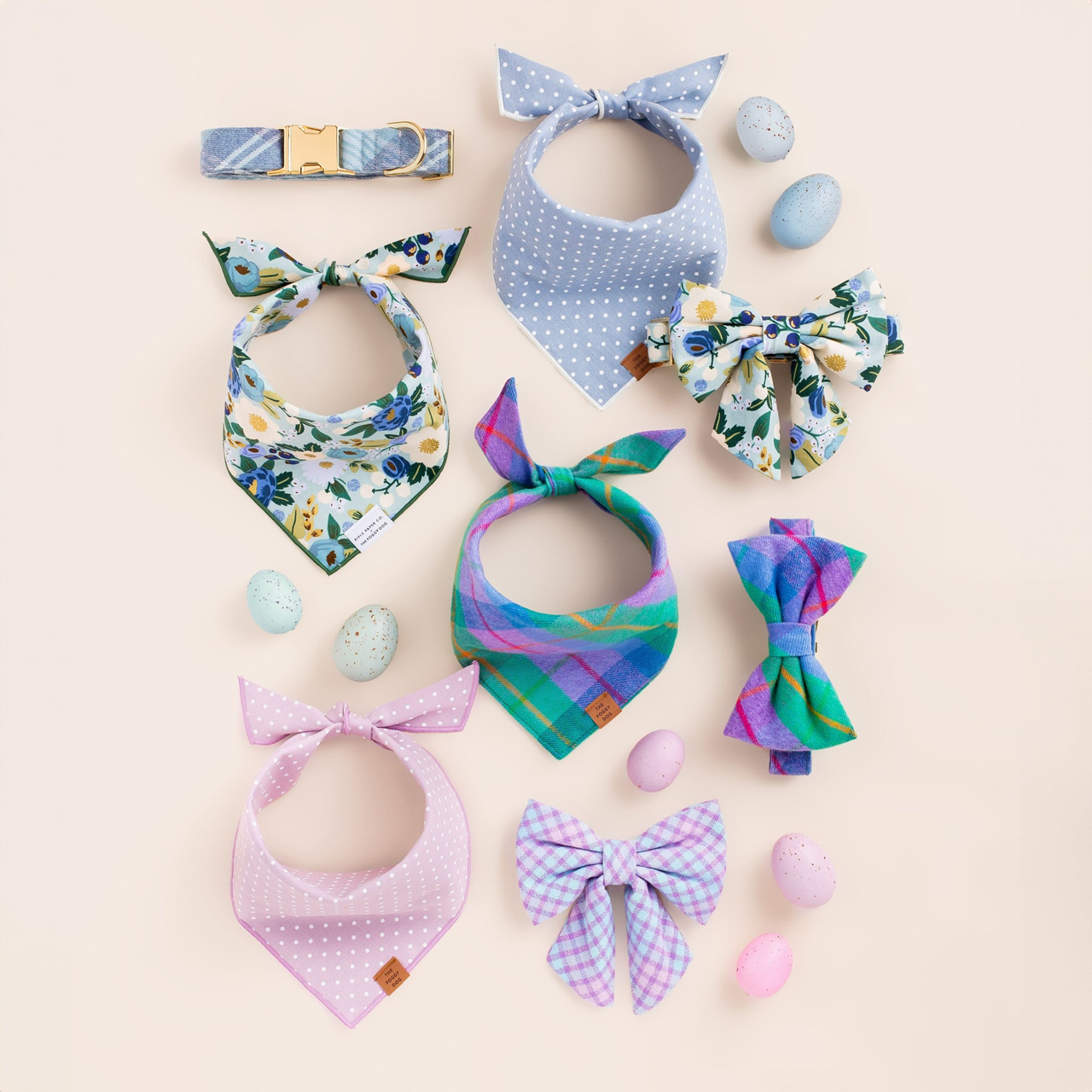 Dog and Cat Bandana: Blue Frost Plaid Flannel