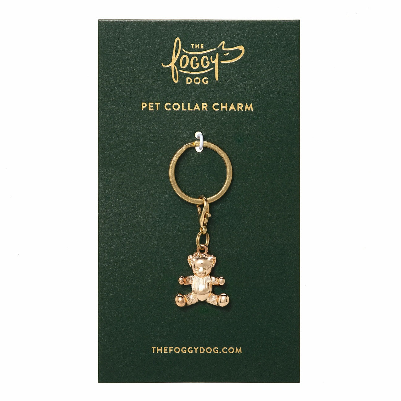 Dog Collar Charm: Gold Bear