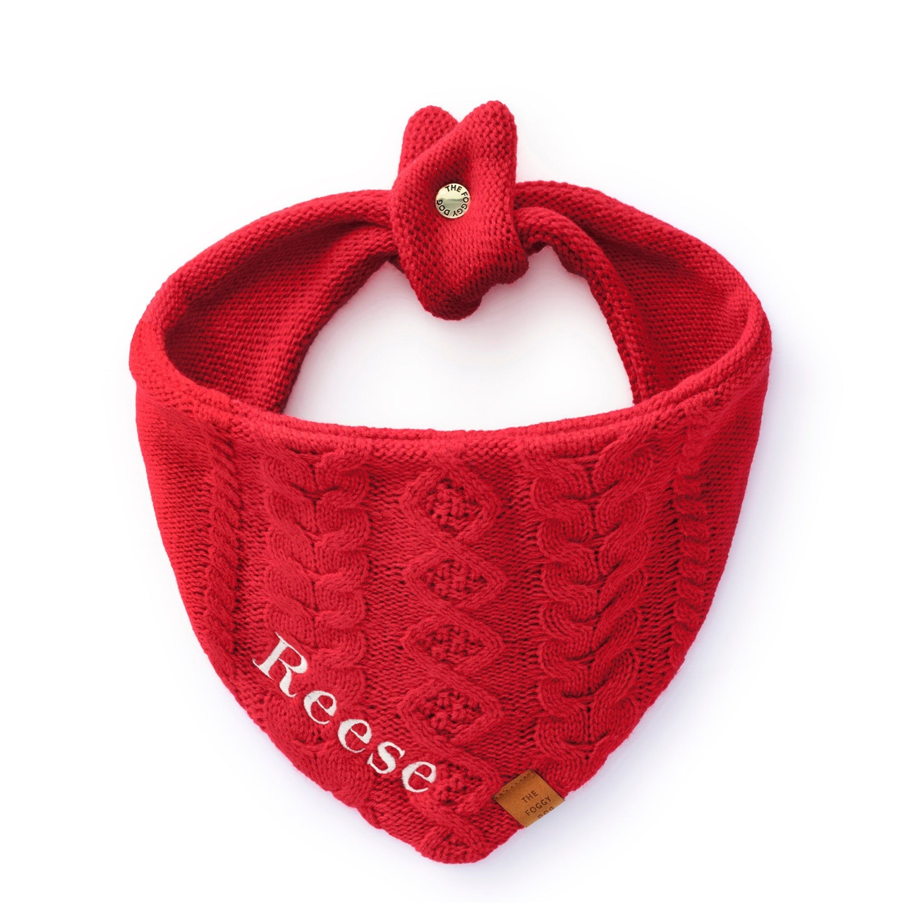 Dog and Cat Knit Bandana: Cable