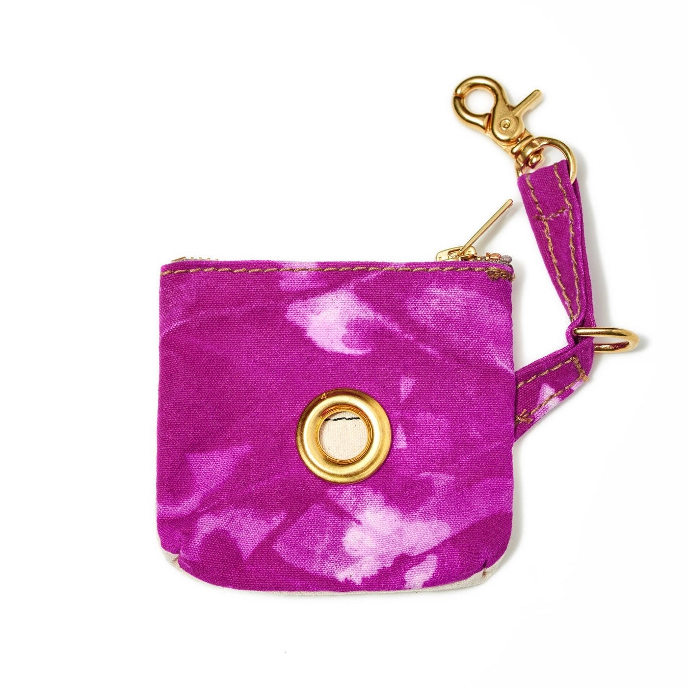 Canvas Poop Bag Pouch: Tie Dye Magenta