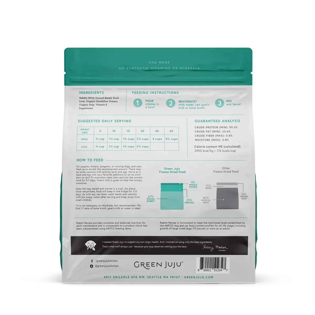 Green Juju Freeze Dried grain free cooling protein raw pet food for sensitive digestion and liver support