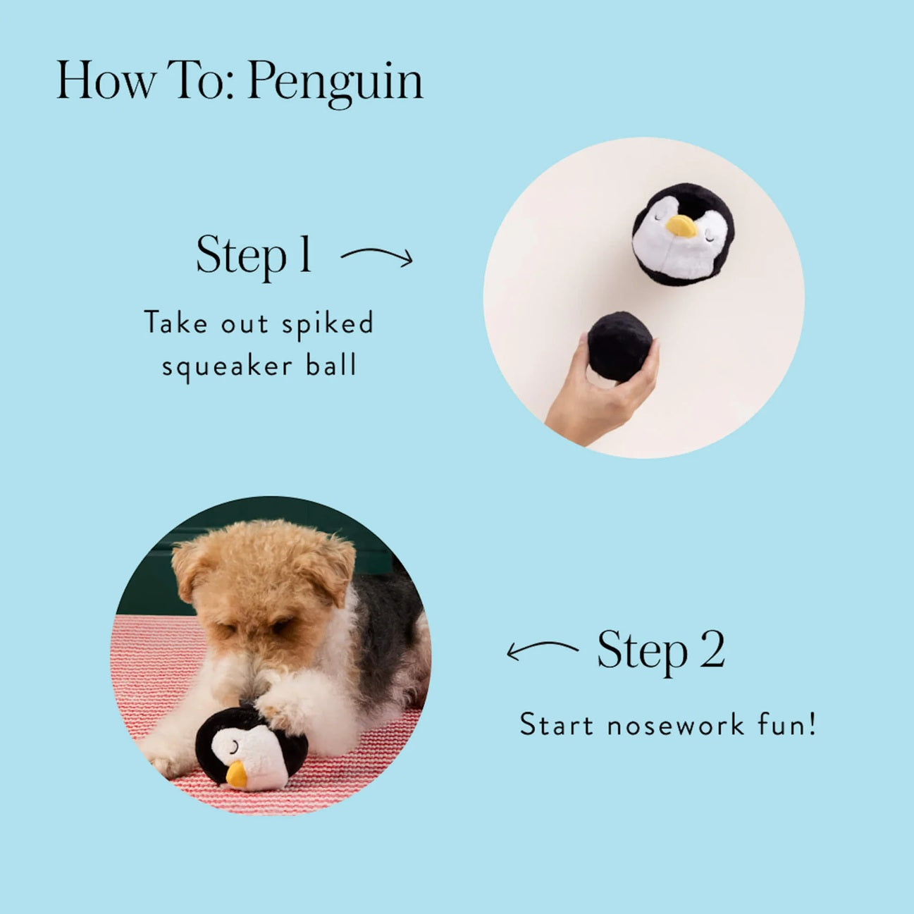 Holiday Squeaky Interactive Plush Dog toys, Penguin 2-in-1 Bounce Toy