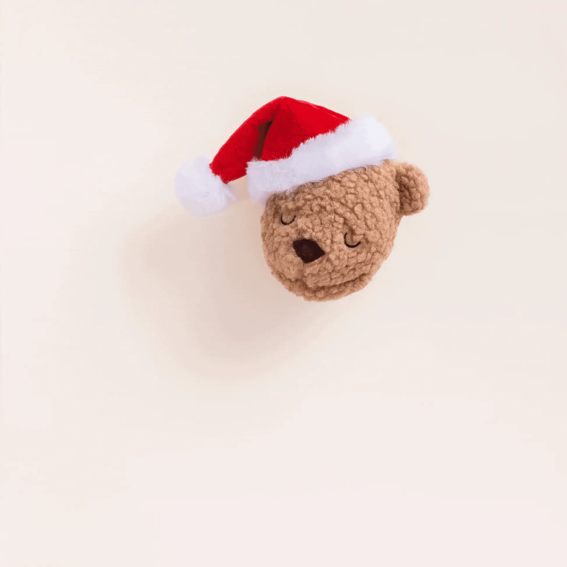 Holiday Squeaky Interactive Plush Dog toys, Santa Teddy Bear 2-in-1 Bounce Toy