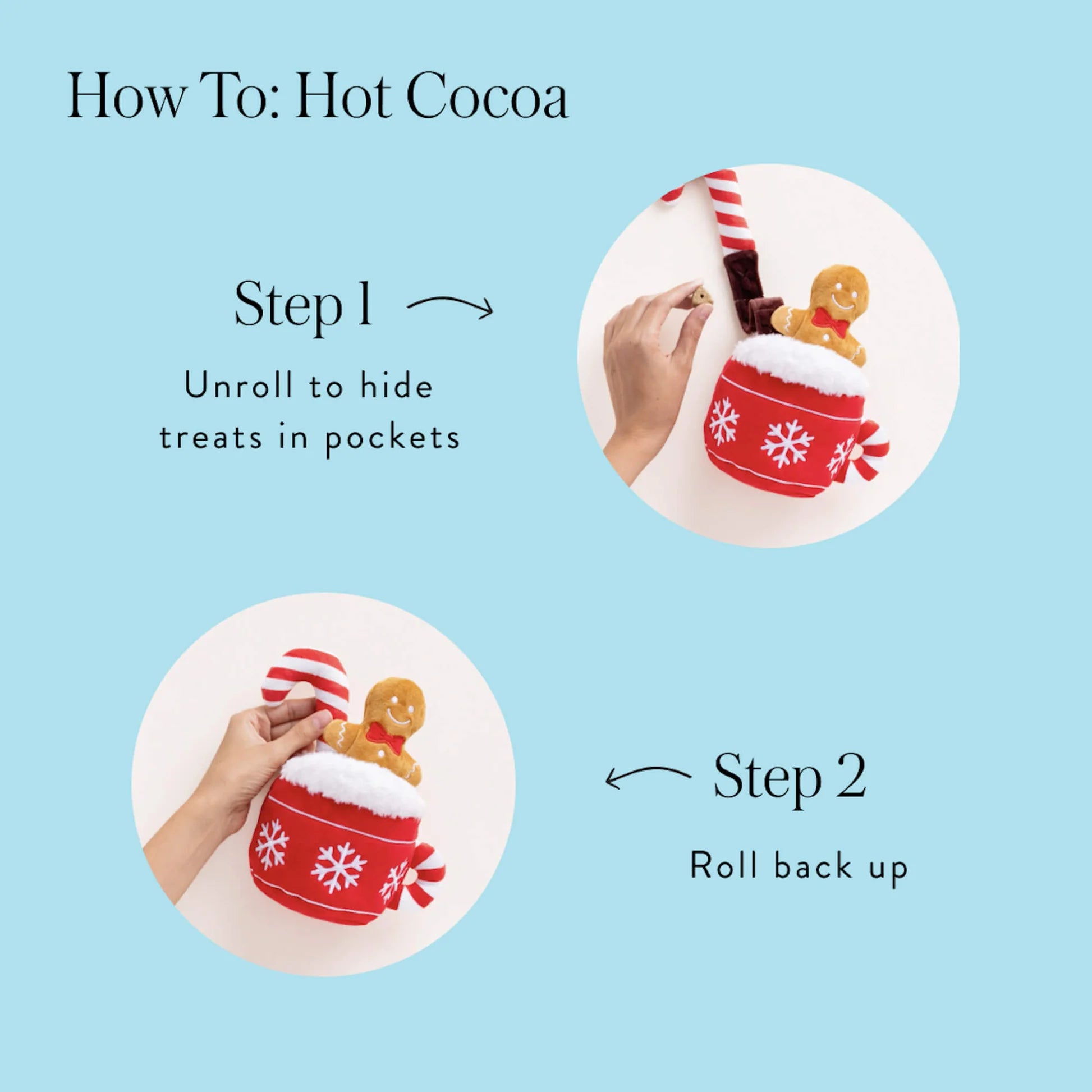 Holiday Squeaky Plush Interactive Snuffle Dog toys, Hot Cocoa