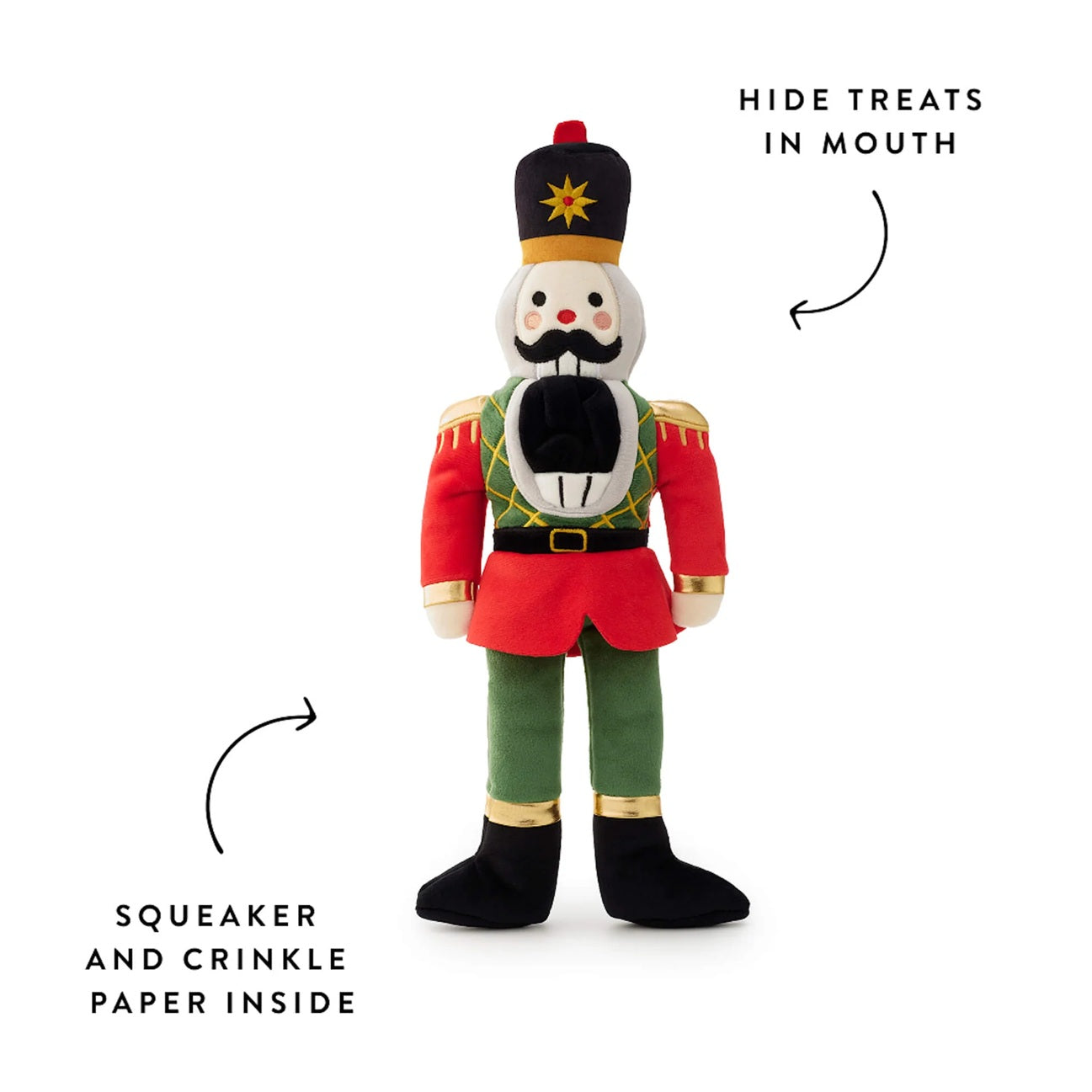 Holiday Squeaky Plush Interactive Snuffle Dog toys, Nutcracker