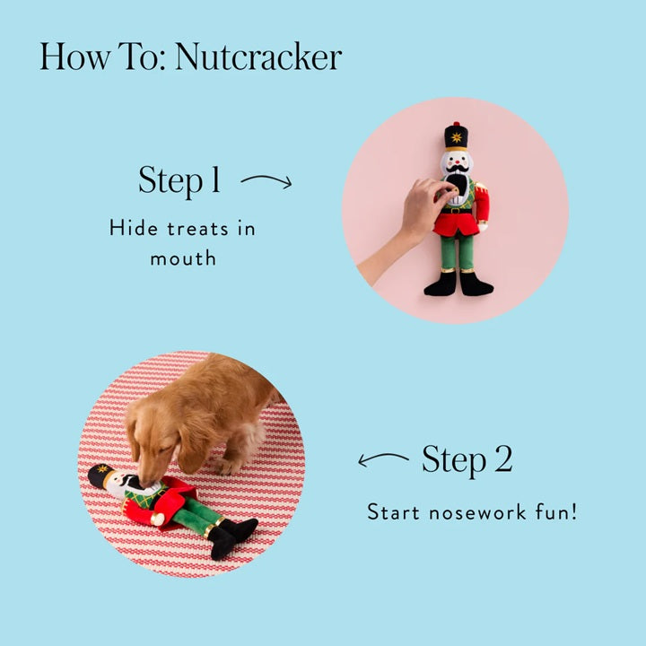 Holiday Squeaky Plush Interactive Snuffle Dog toys, Nutcracker