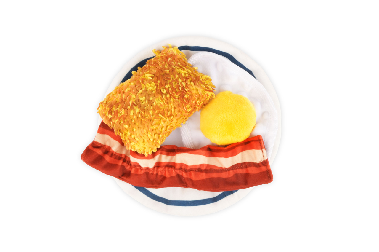 IHOP x P.L.A.Y. Squeaky Plush Dog toys, Breakfast Bundle