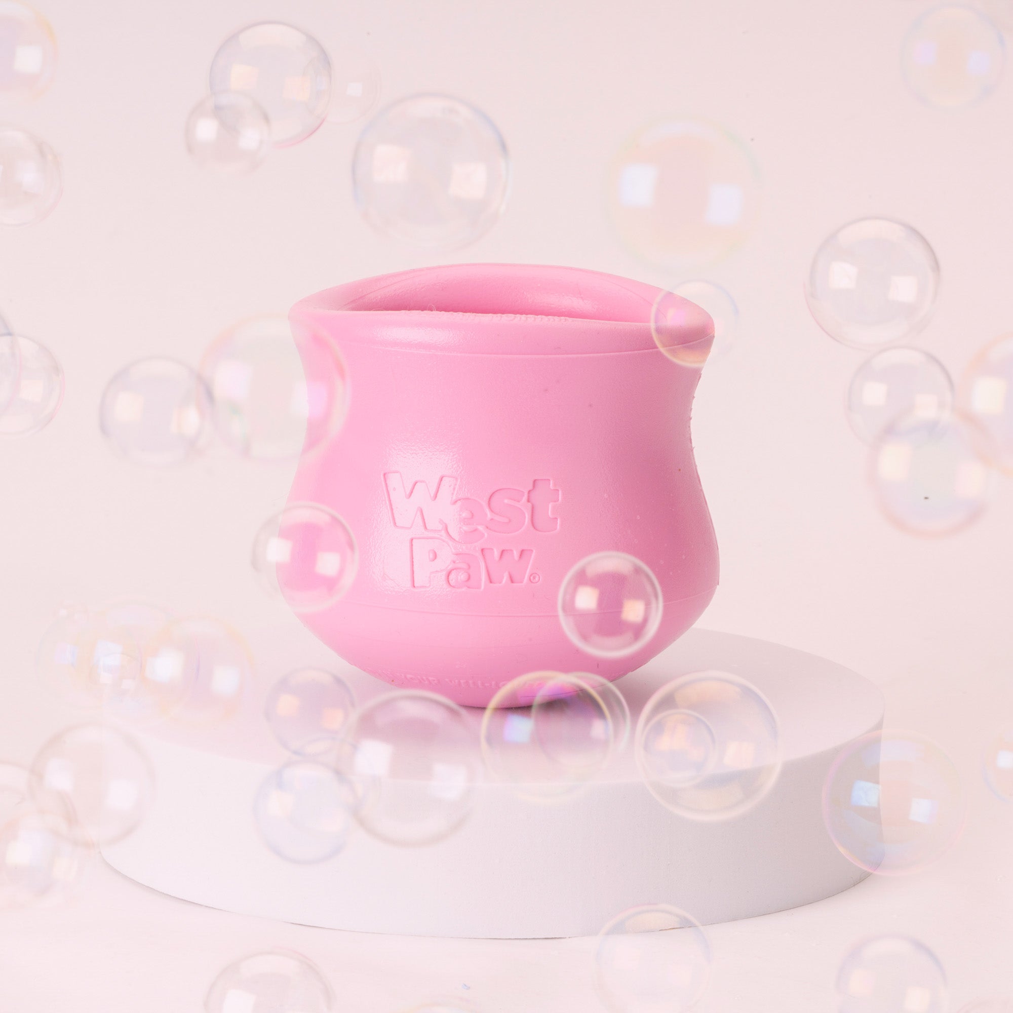 Interactive puzzle, food-dispensing dog toy, Zogoflex Toppl in Bubble Gum (Spring Limited Edition)